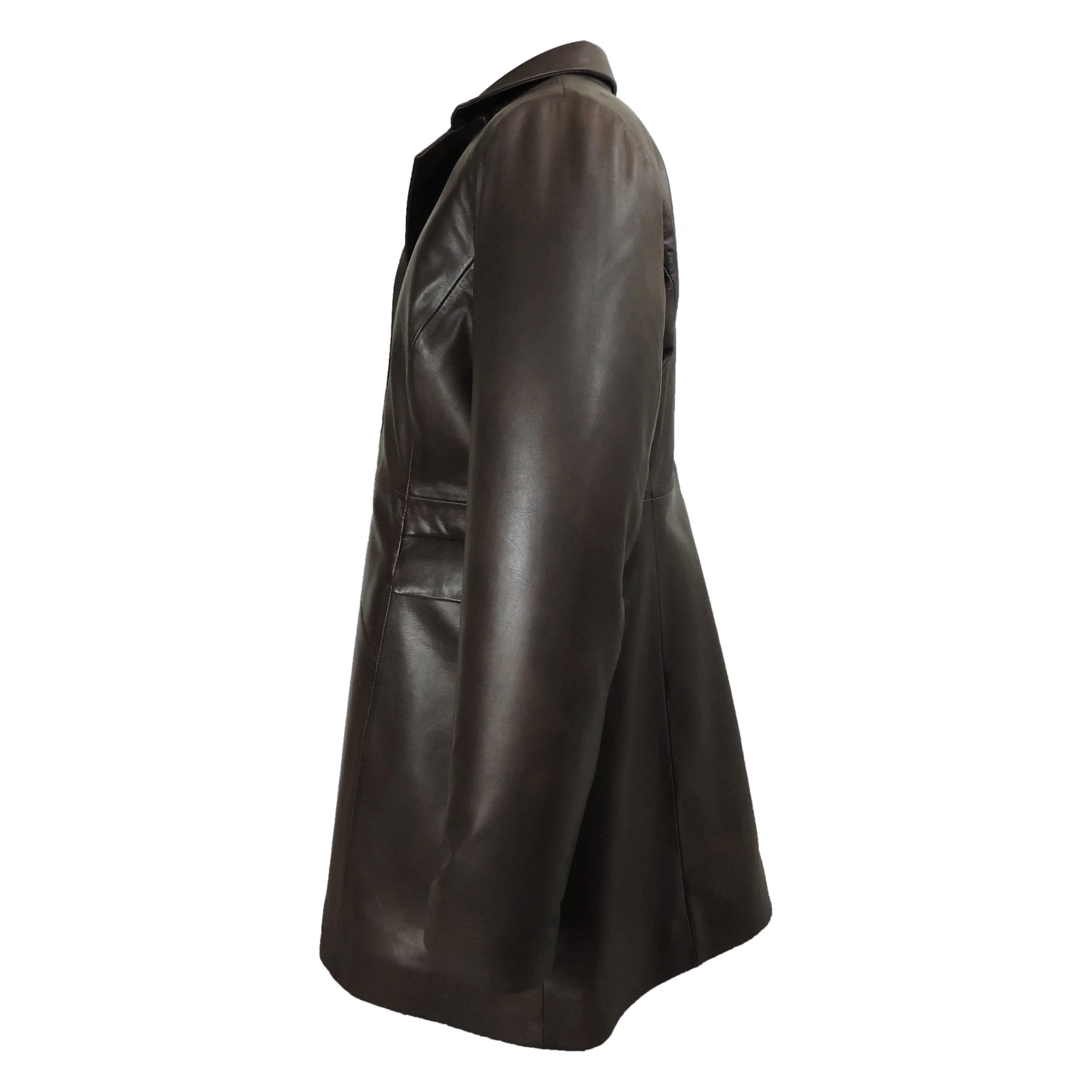 Felicia Womens 3/4 Long Leather Coat