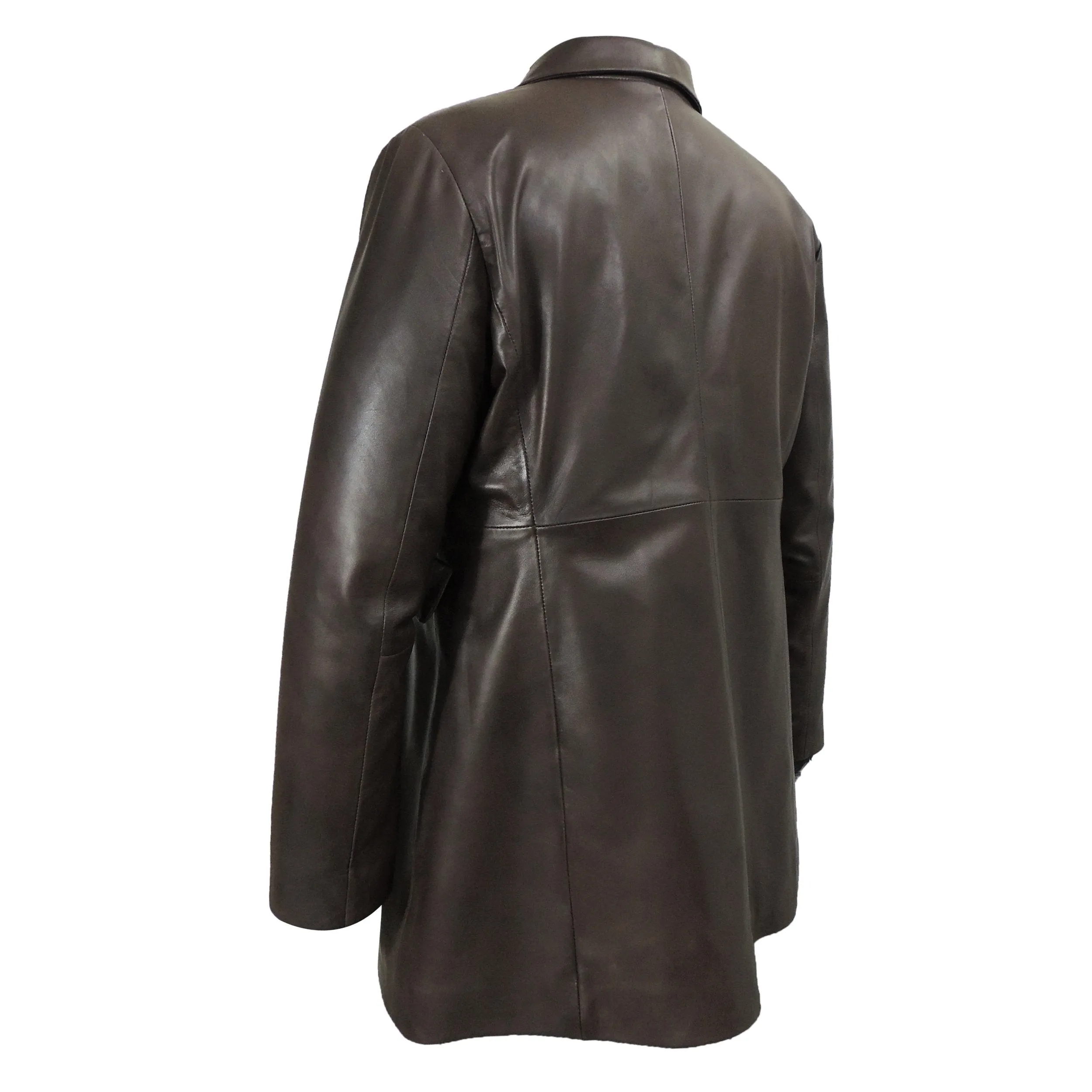 Felicia Womens 3/4 Long Leather Coat