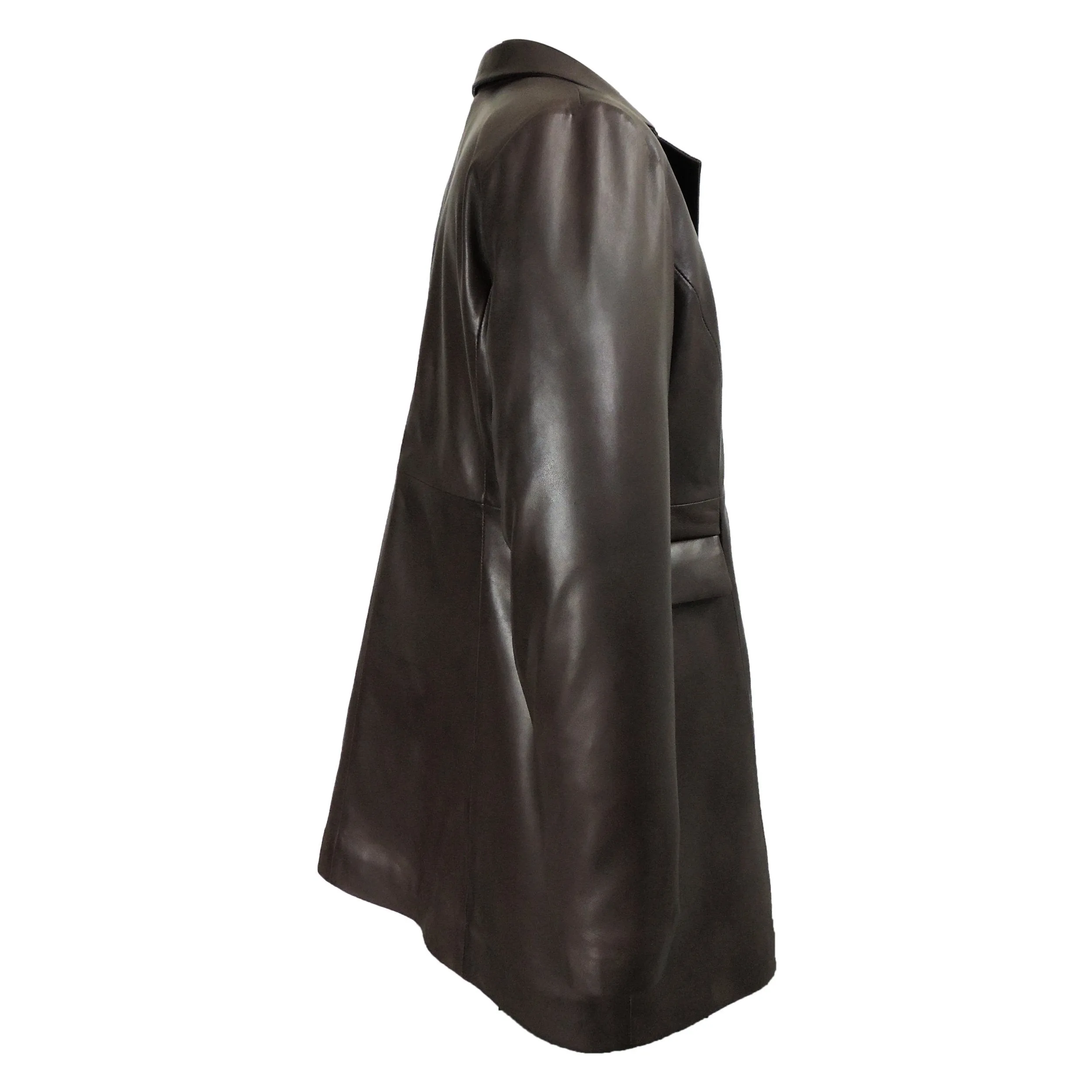 Felicia Womens 3/4 Long Leather Coat