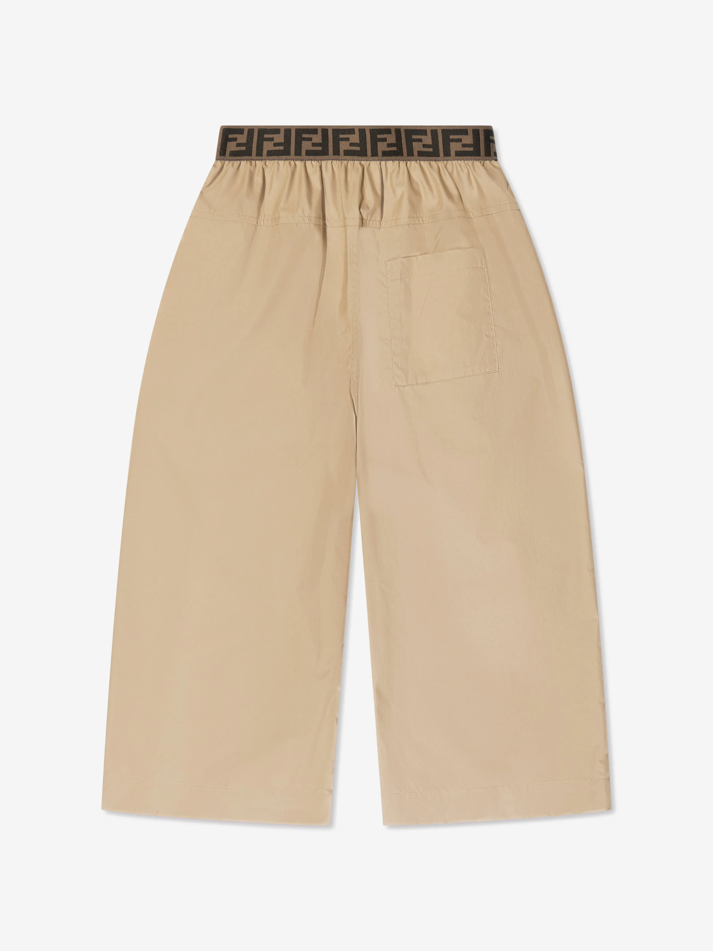 Fendi Girls Wide Leg Trousers in Beige