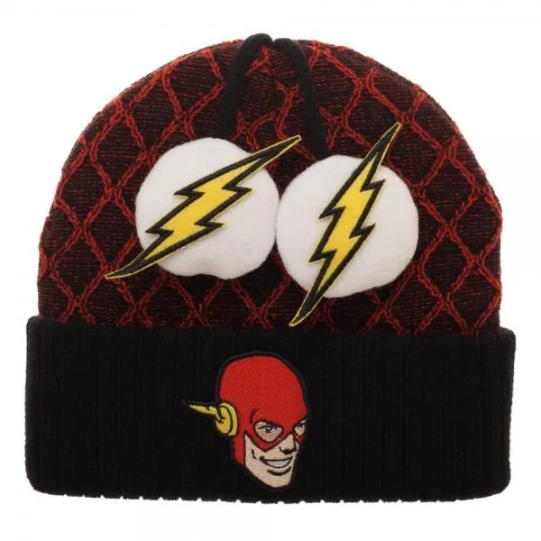 Flash Lightning Bolt Pom Beanie