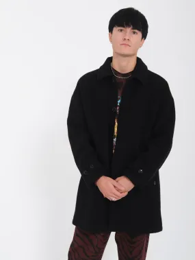 Floyder Peacoat Coat - BLACK