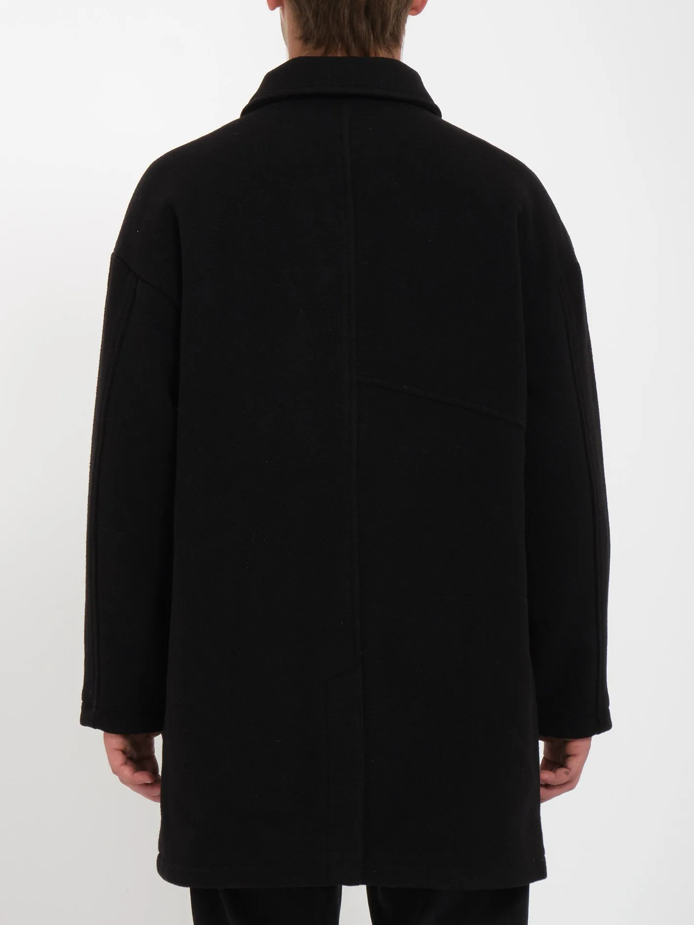 Floyder Peacoat Coat - BLACK