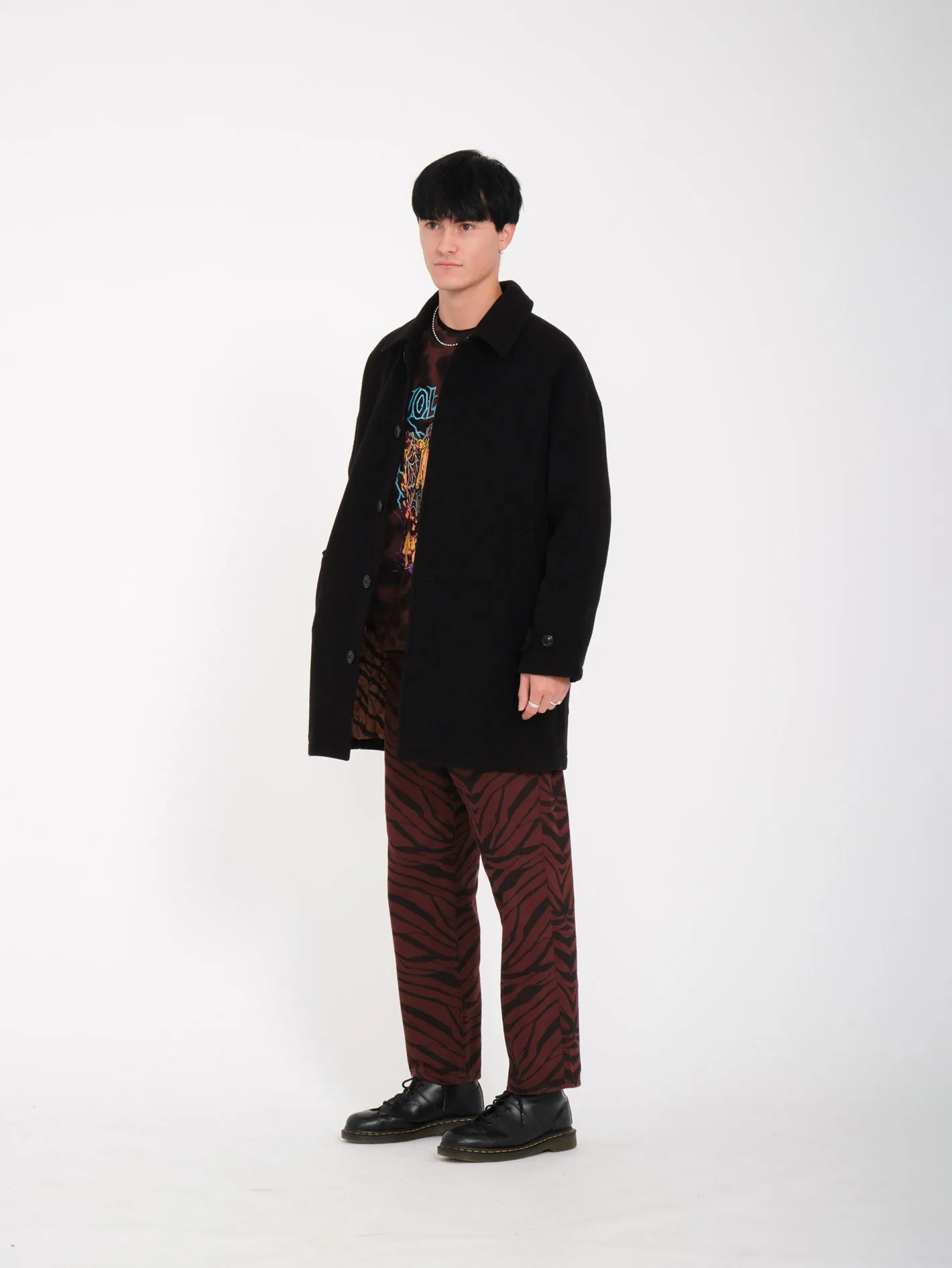 Floyder Peacoat Coat - BLACK