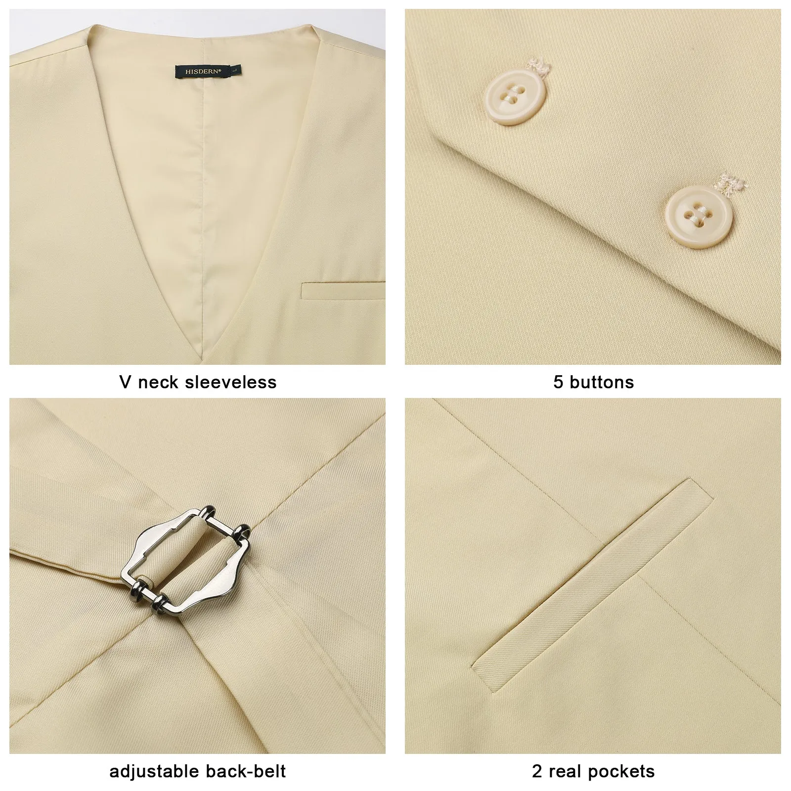 Formal Suit Vest - LIGHT BEIGE