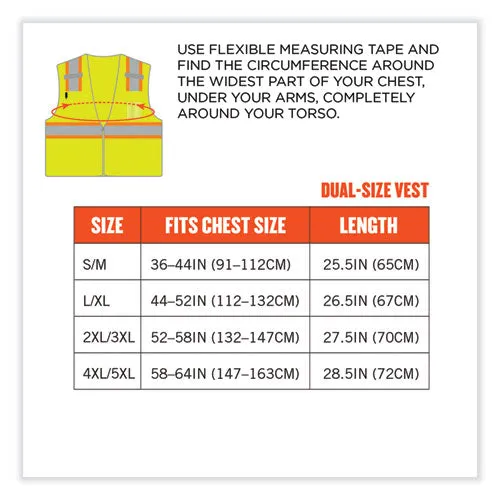 Glowear 8246z Class 2 Two-tone Mesh Reflective Binding Zipper Vest, Polyester, Large/xl, Lime, Ships In 1-3 Business Days