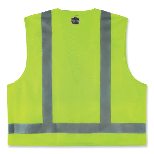 Glowear 8249z-s Single Size Class 2 Economy Surveyors Zipper Vest, Polyester, X-small, Lime, Ships In 1-3 Business Days