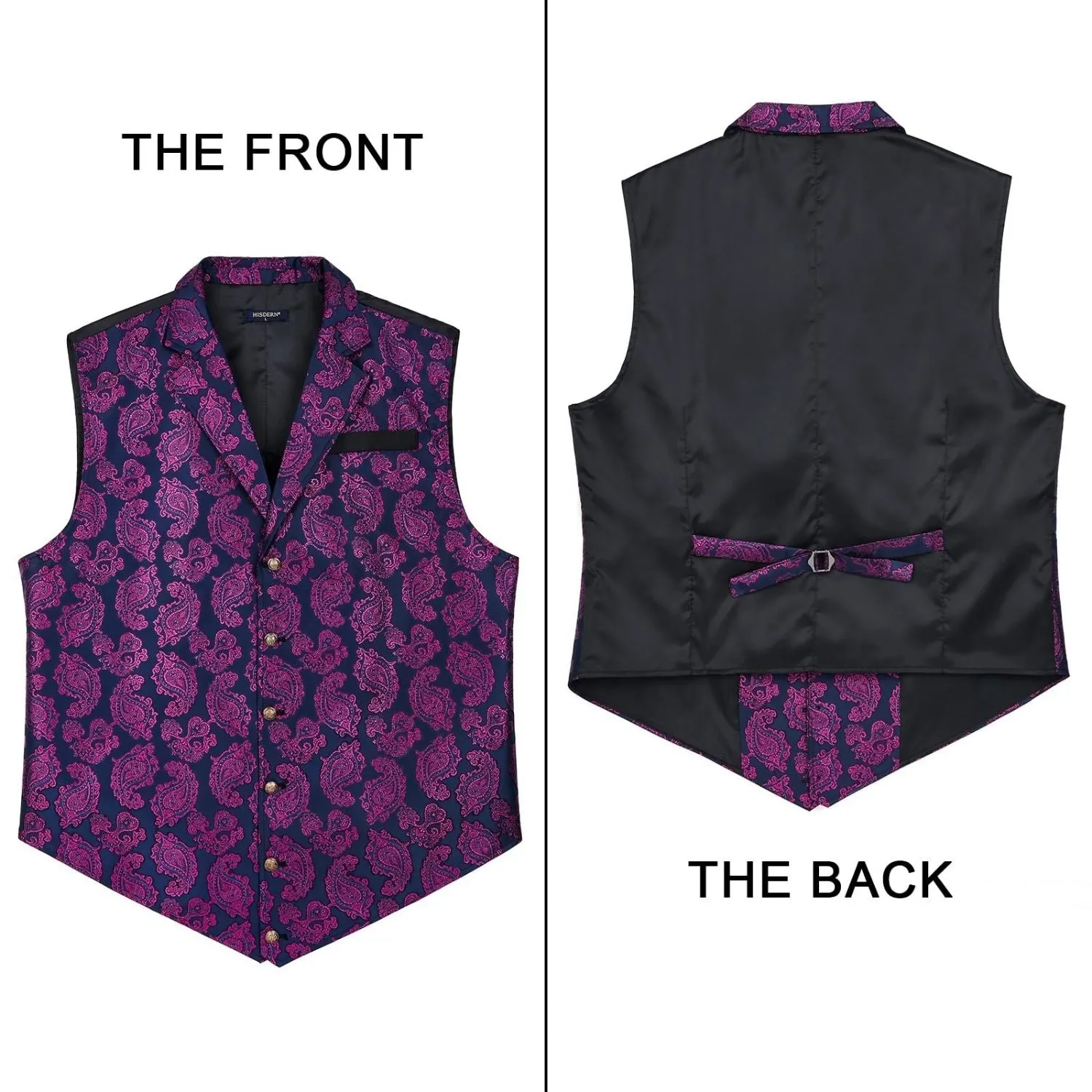 Gothic Lapel Party Vest for Men - PINK-9