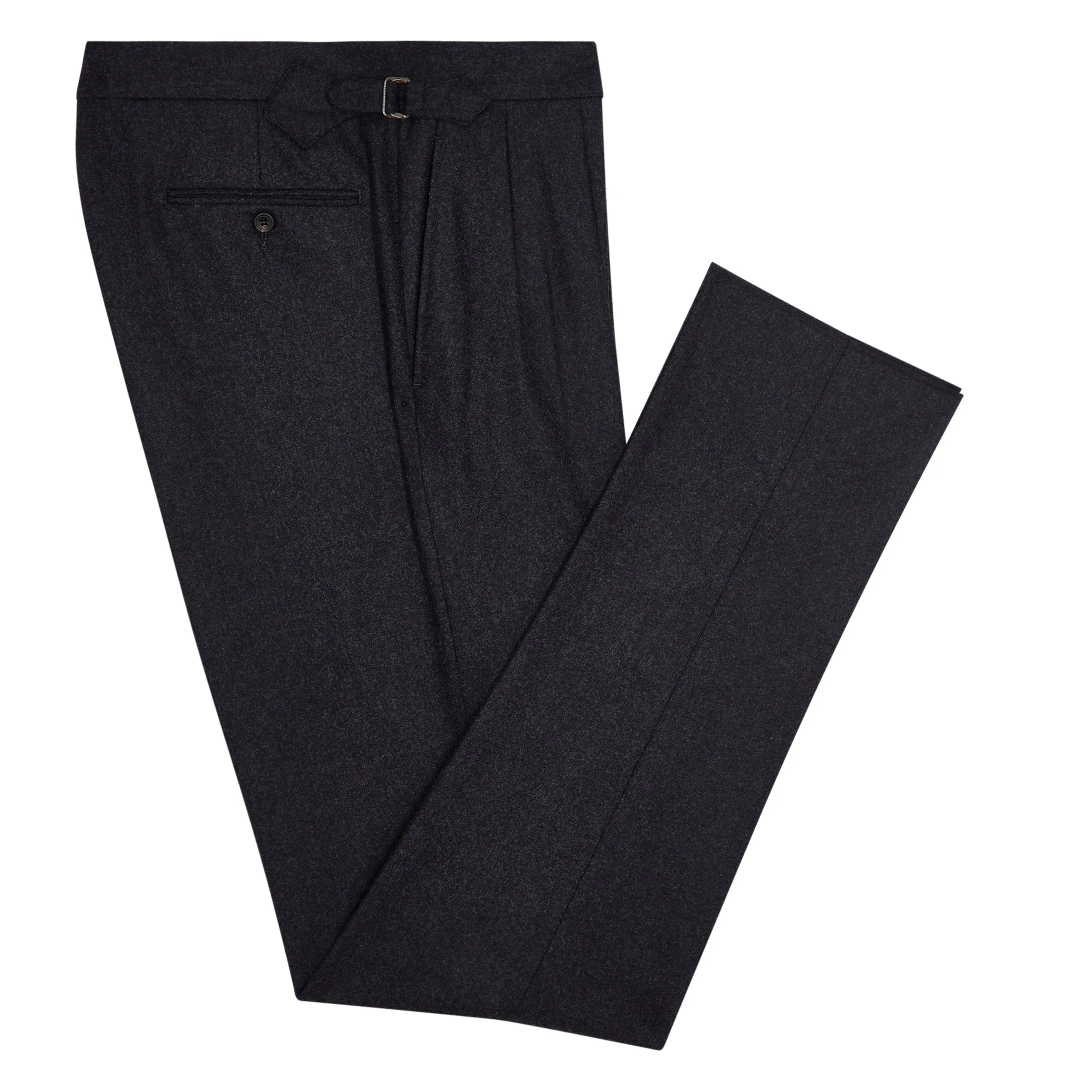 Grant Charcoal Wool Flannel Trousers