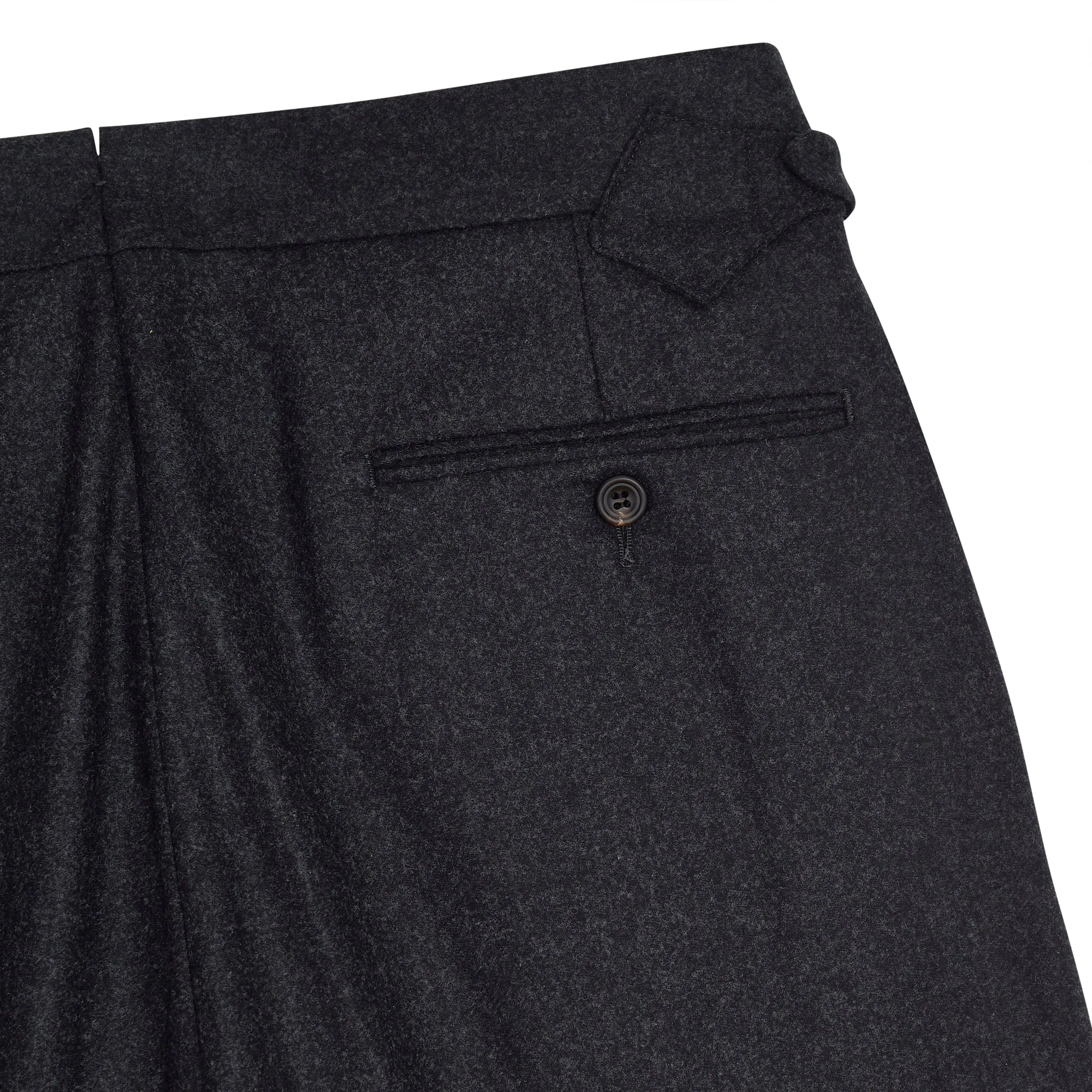 Grant Charcoal Wool Flannel Trousers