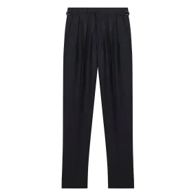 Grant Charcoal Wool Flannel Trousers