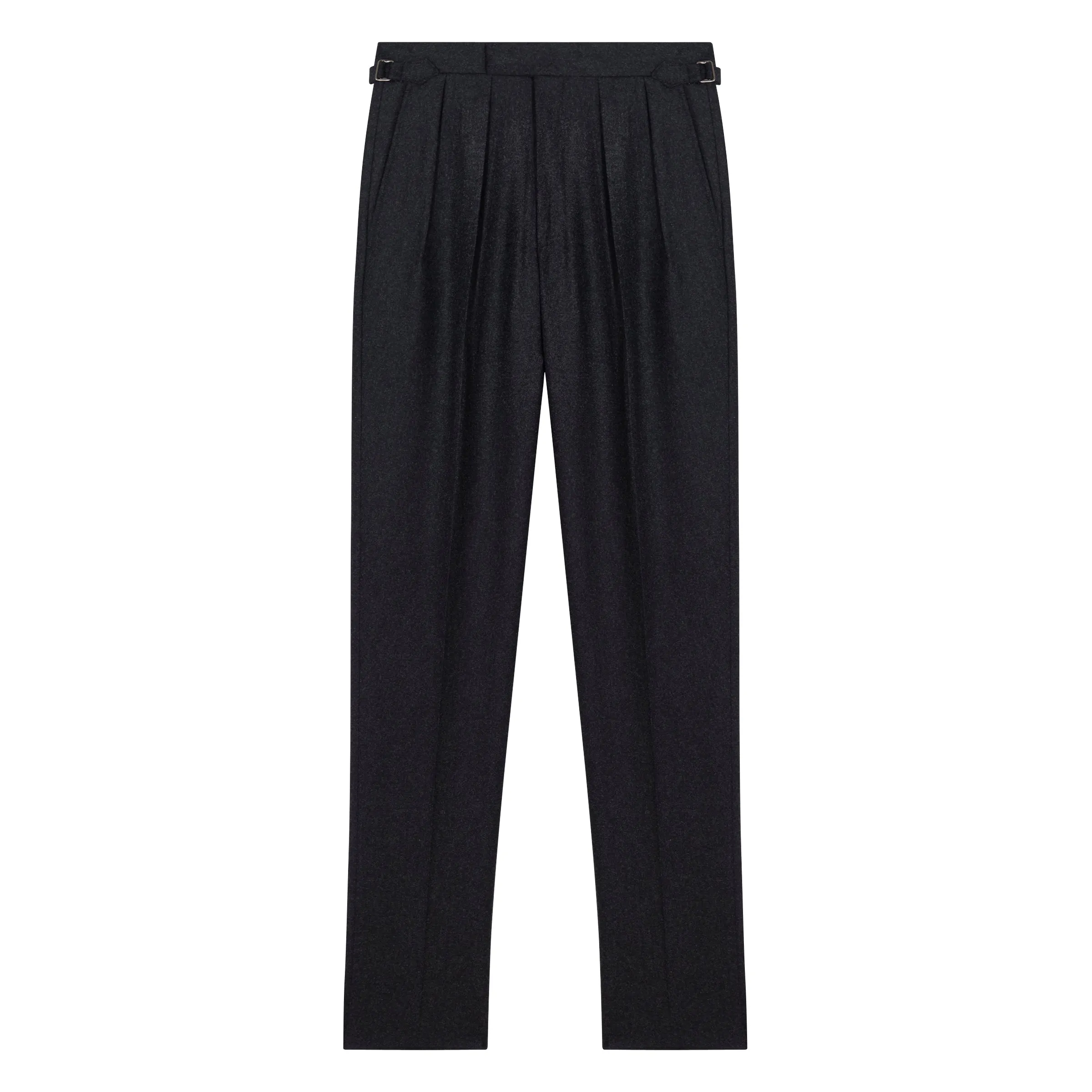 Grant Charcoal Wool Flannel Trousers