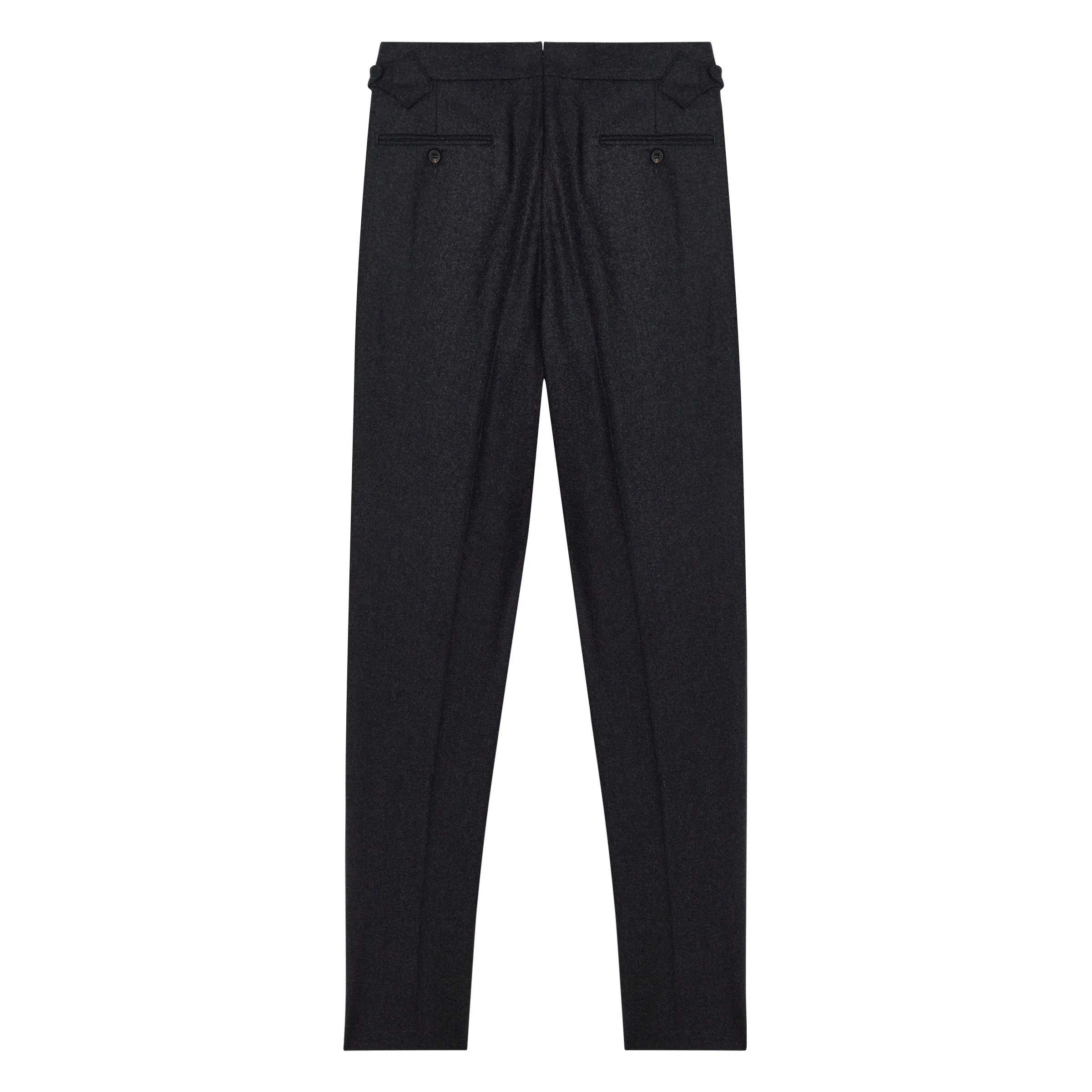 Grant Charcoal Wool Flannel Trousers