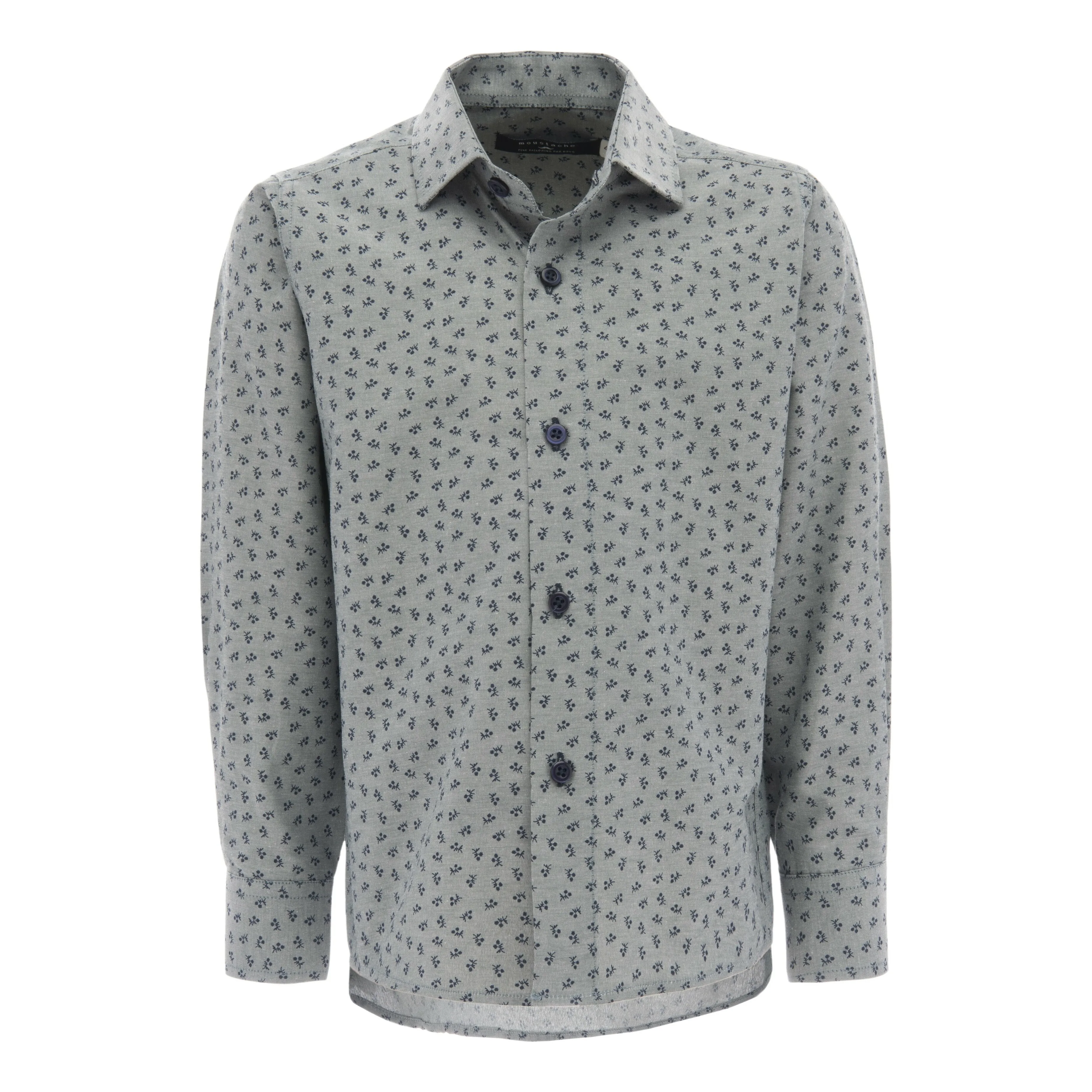 Green Dandelion Print Dress Shirt