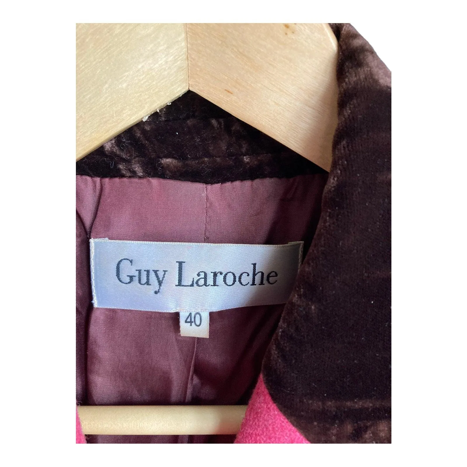 Guy Laroche Wool Pink & Brown Long Sleeved Jacket UK Size 12