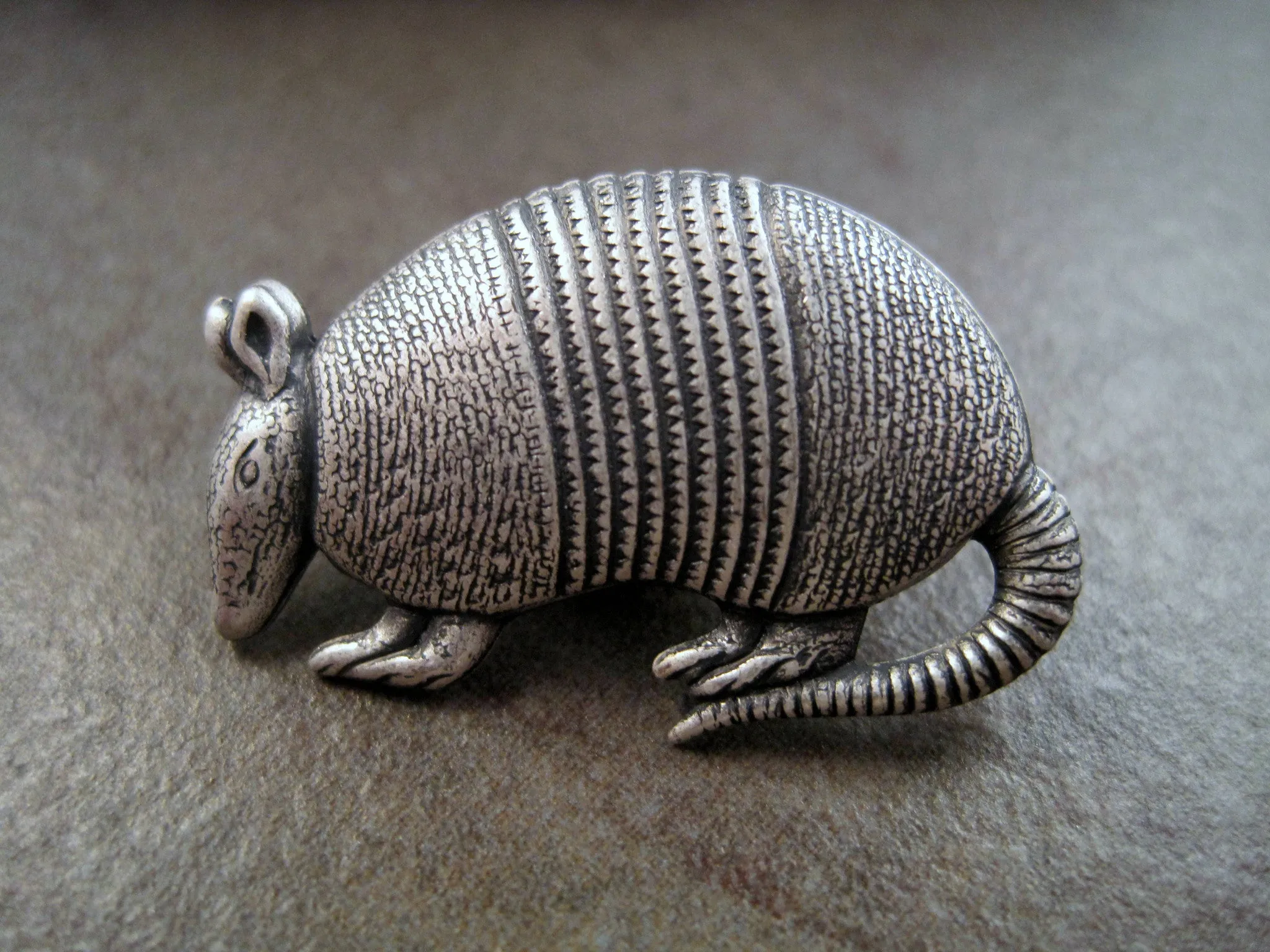 Handmade Armadillo Brooch Tie Tack Lapel Pin