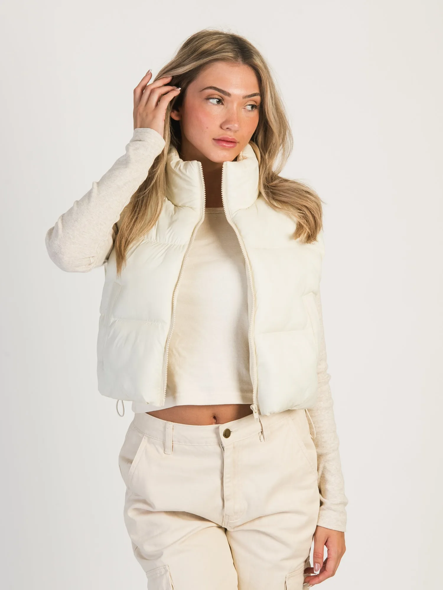 HARLOW PEGGY PUFFER VEST - CREAM