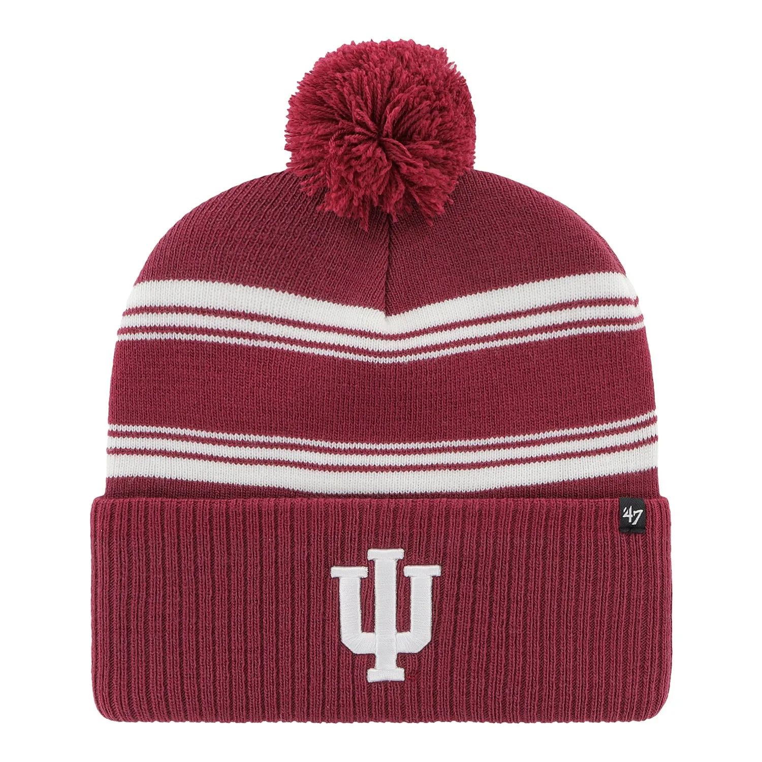 Indiana Hoosiers Fadeout Cuff Pom Crimson Knit Hat