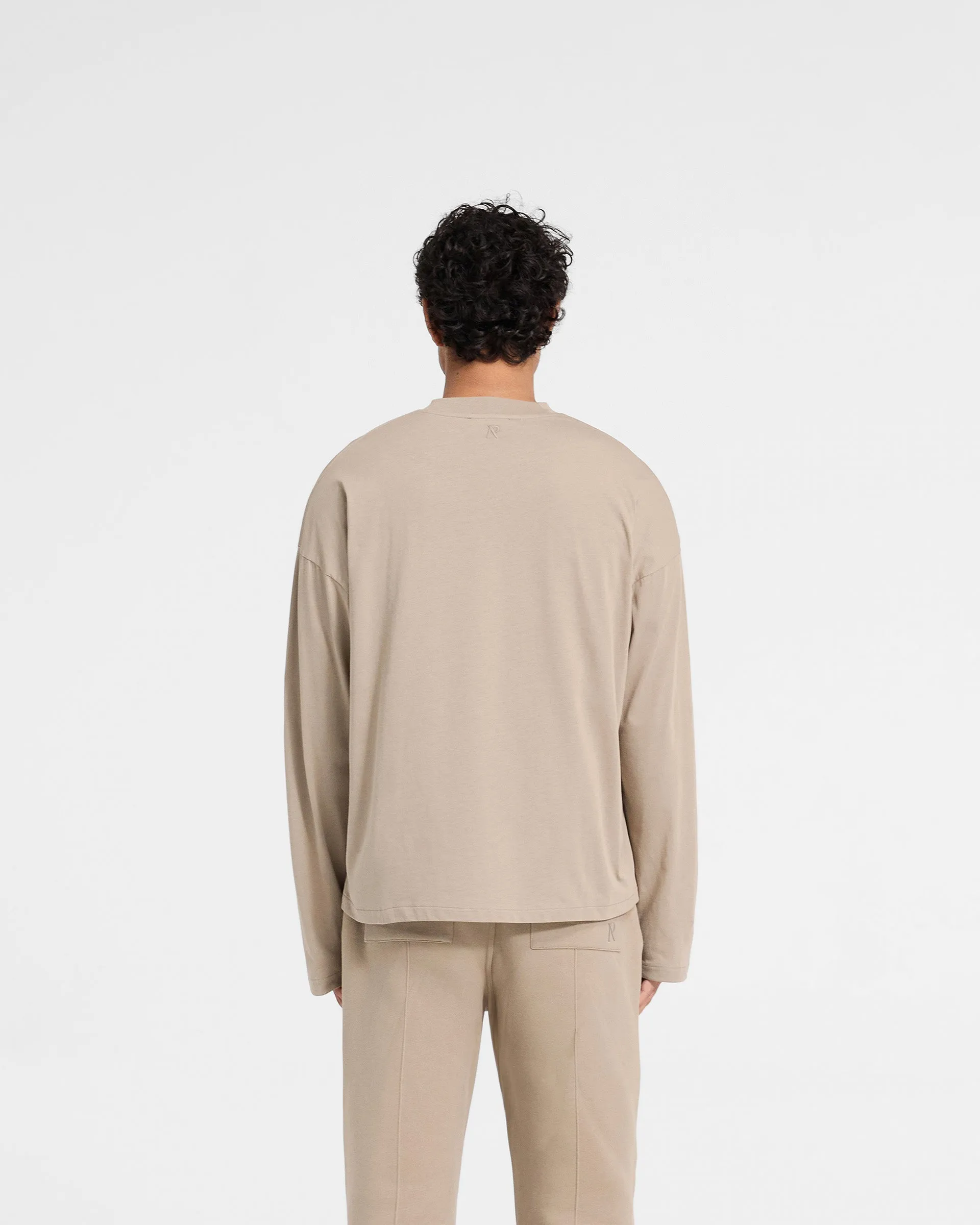 Initial Long Sleeve Open Cuff T-Shirt - Dune