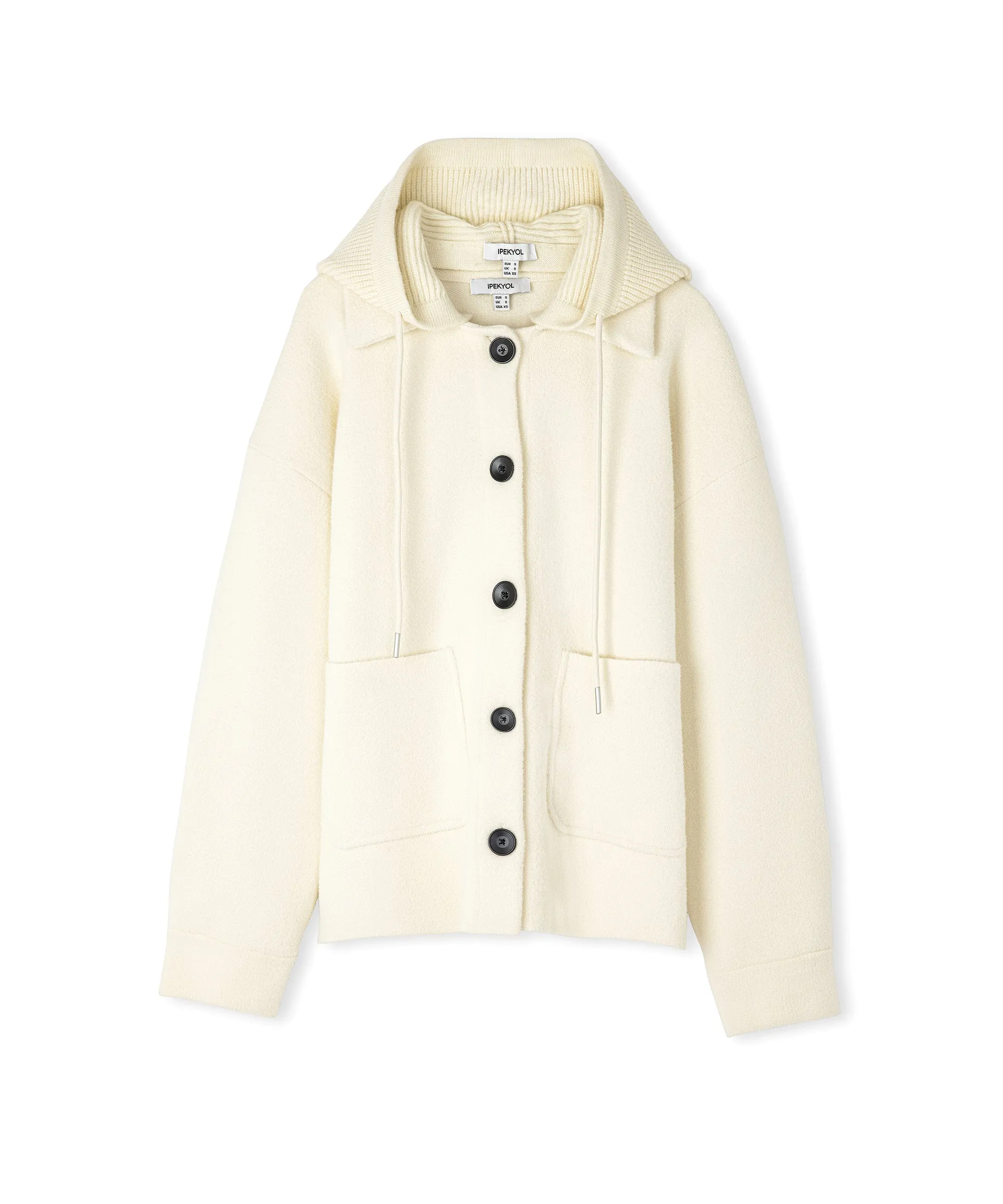 Ipekyol Detachable Tricot Collar Coat Ecru