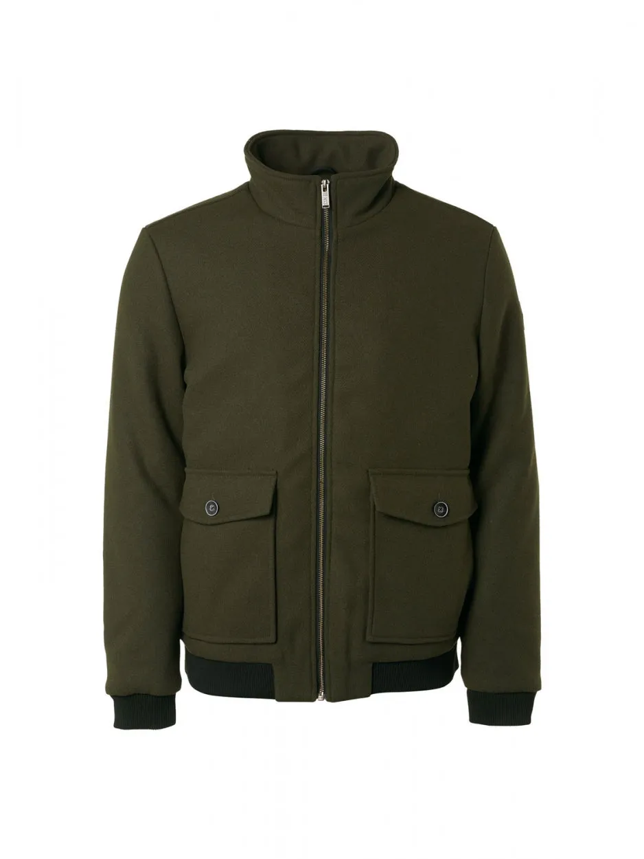 Jacket Short Fit With Wool 2 Coloured Twill | Dark Army