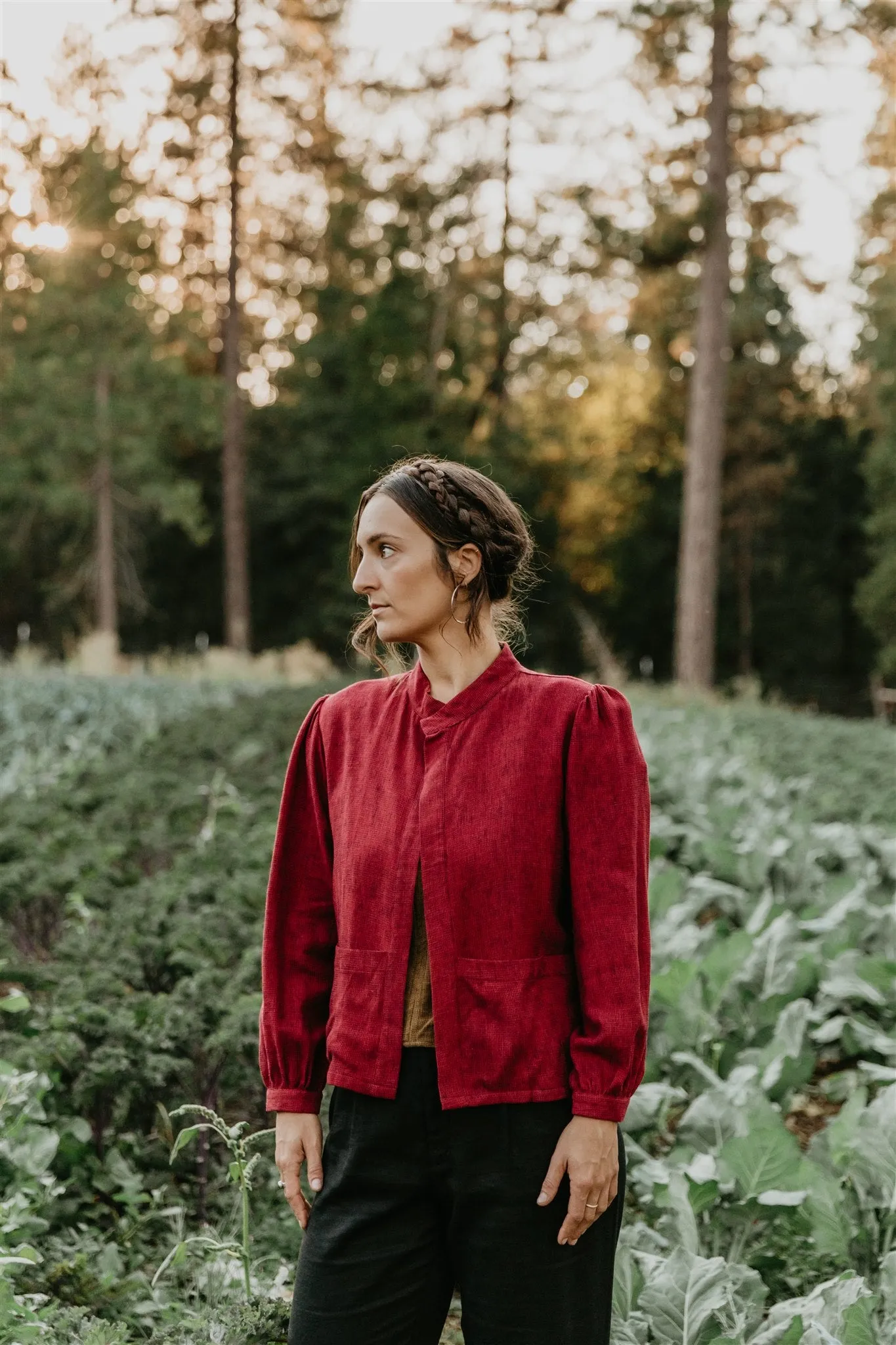 Jane Jacket in Ruby Checker