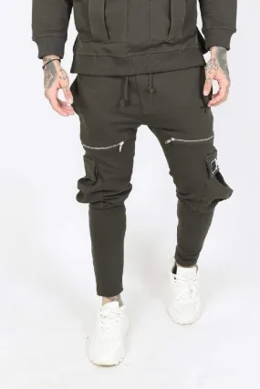 Kaarg Utility Zip Detail Cargo Men's Joggers - Khaki