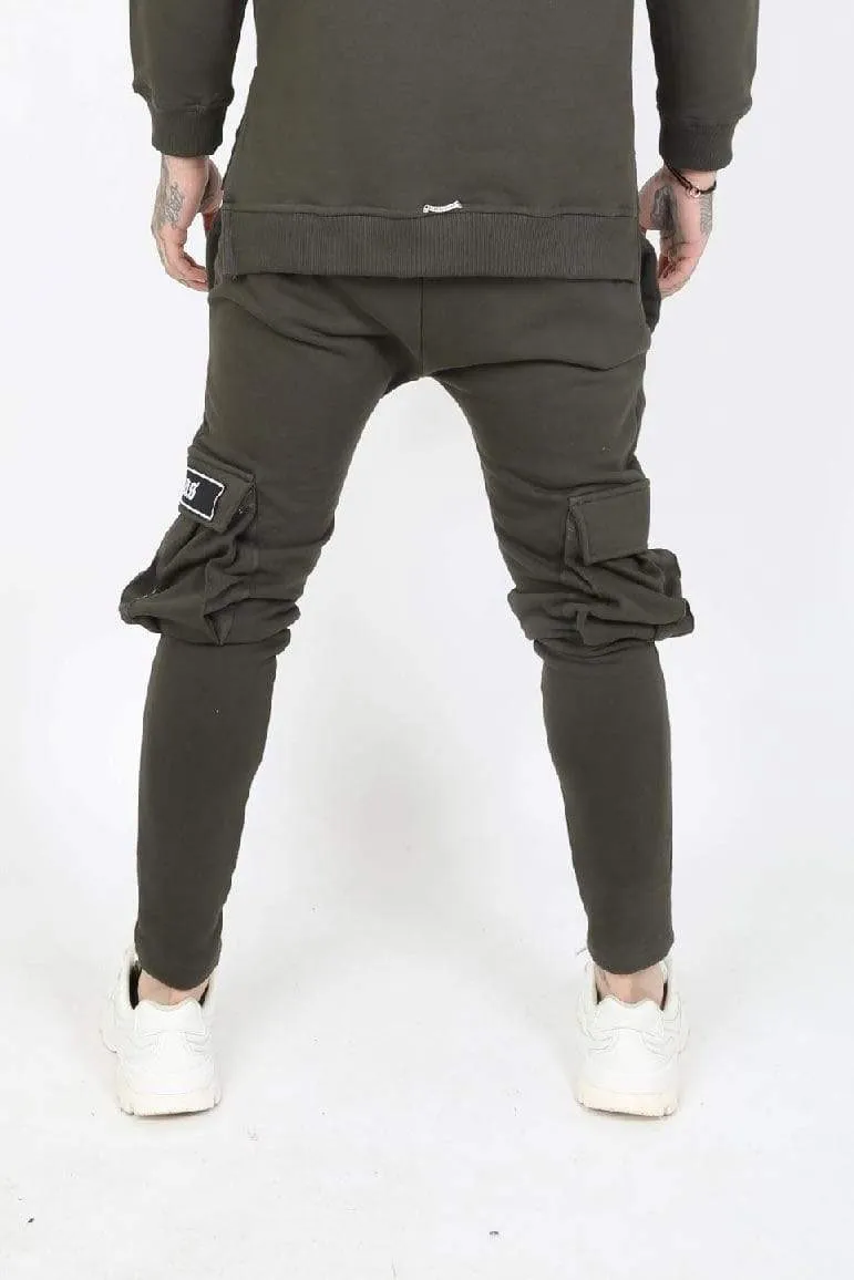 Kaarg Utility Zip Detail Cargo Men's Joggers - Khaki