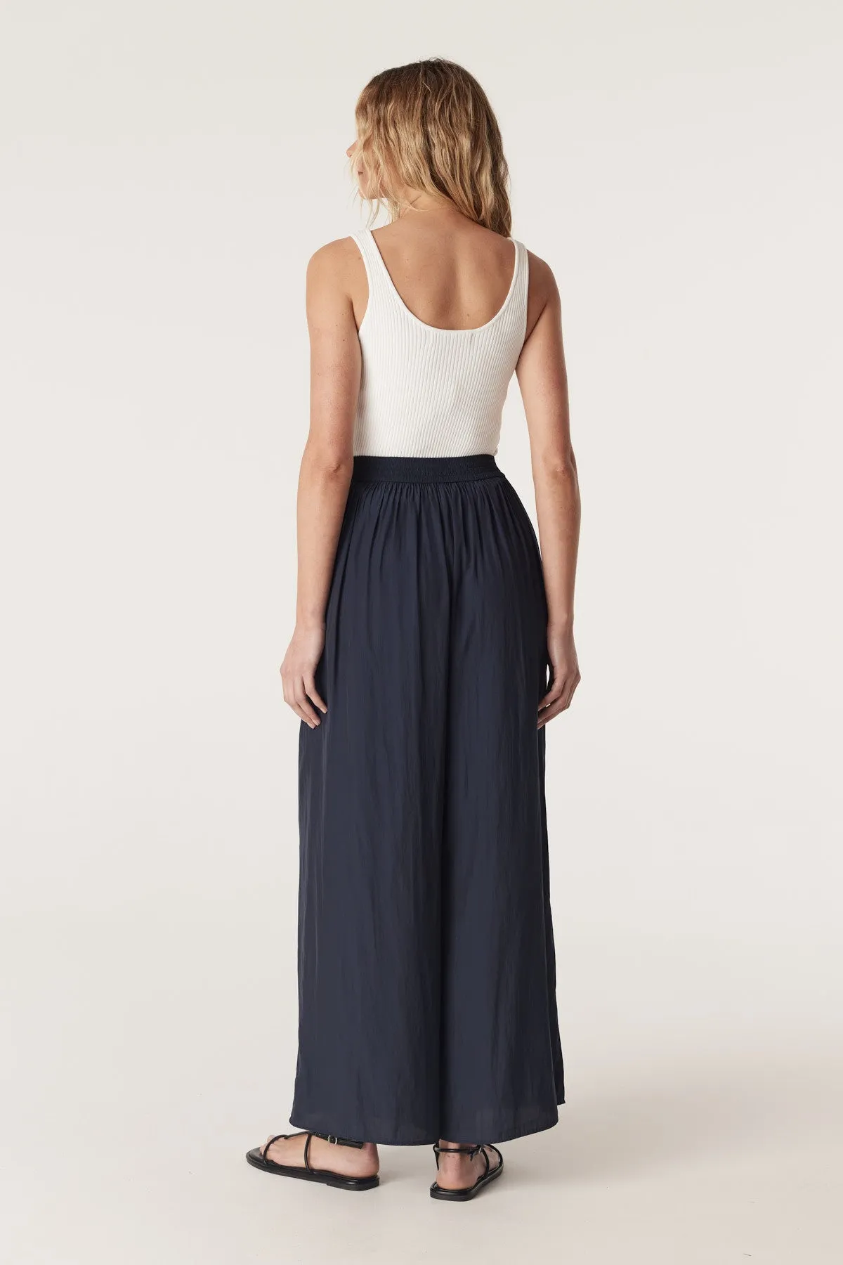 Kahlo Wide Leg Pant - Navy