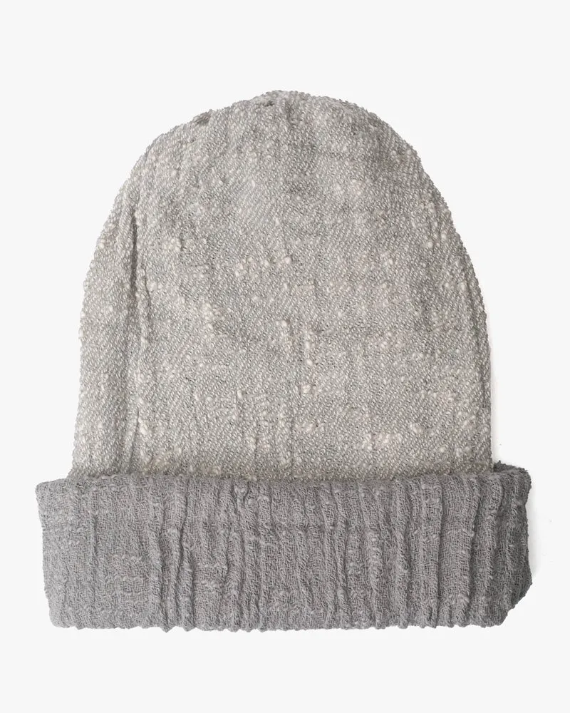 Kobo Oriza Knit Cap, Multi Functional, Cotton, Split Ash Grey and Light Grey, 9˝