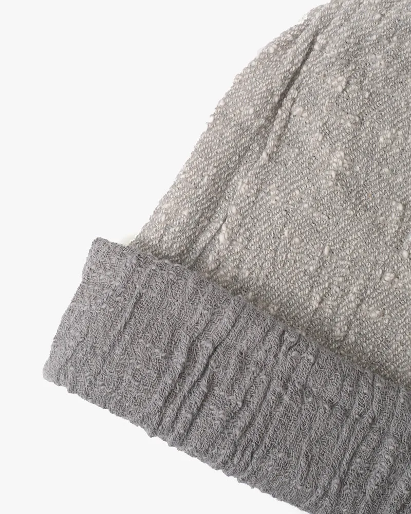 Kobo Oriza Knit Cap, Multi Functional, Cotton, Split Ash Grey and Light Grey, 9˝