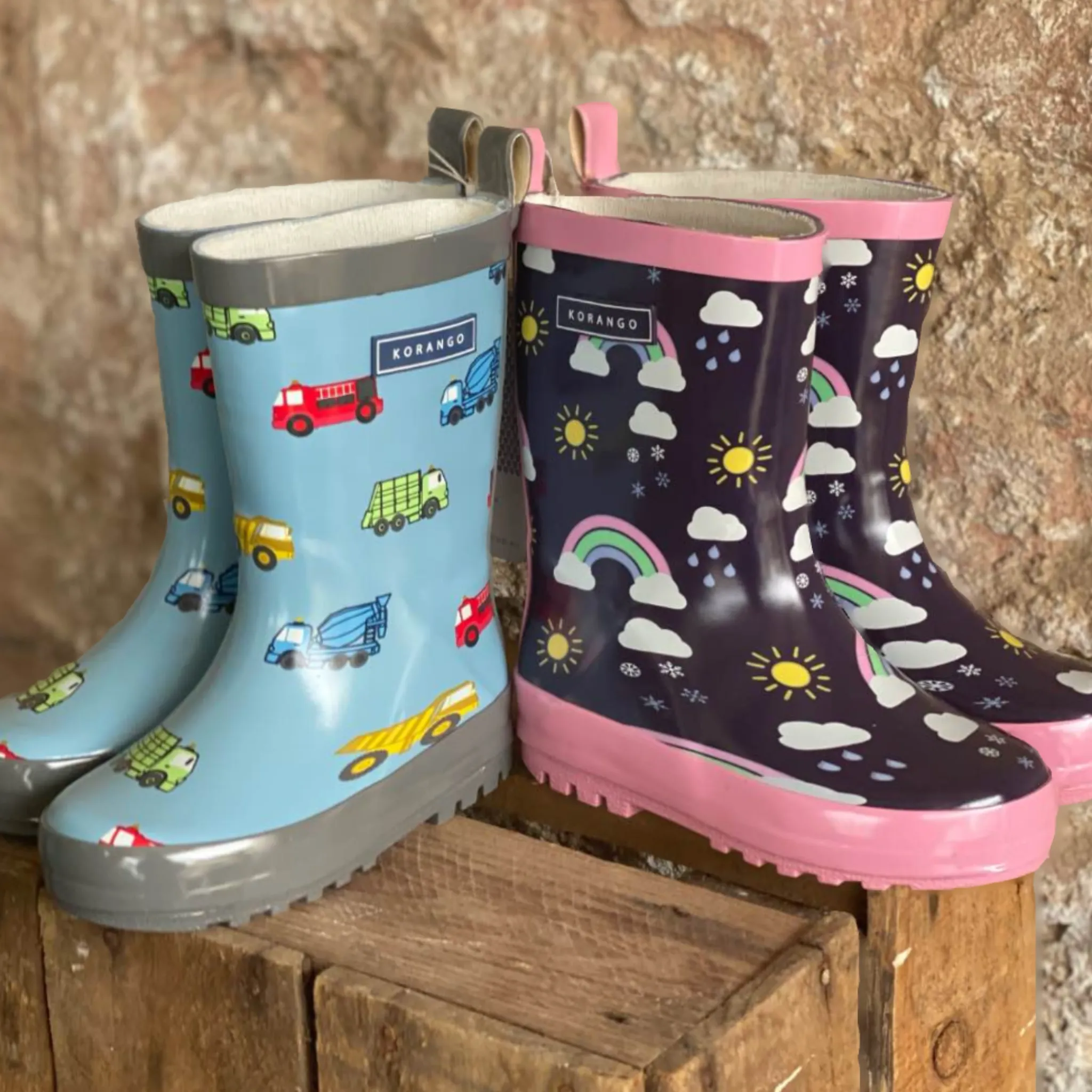 Korango Sunshine & Rainbows Gumboot - Peacoat