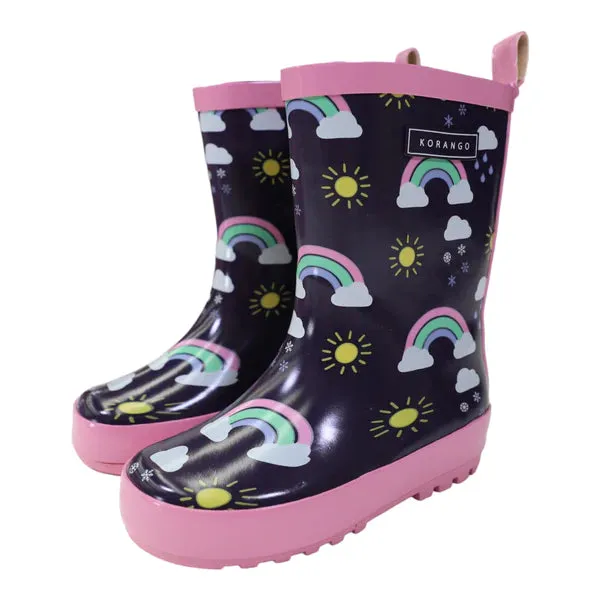 Korango Sunshine & Rainbows Gumboot - Peacoat