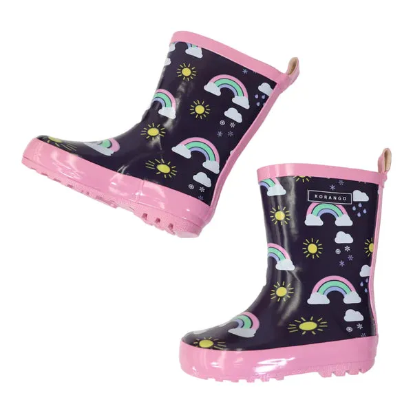 Korango Sunshine & Rainbows Gumboot - Peacoat