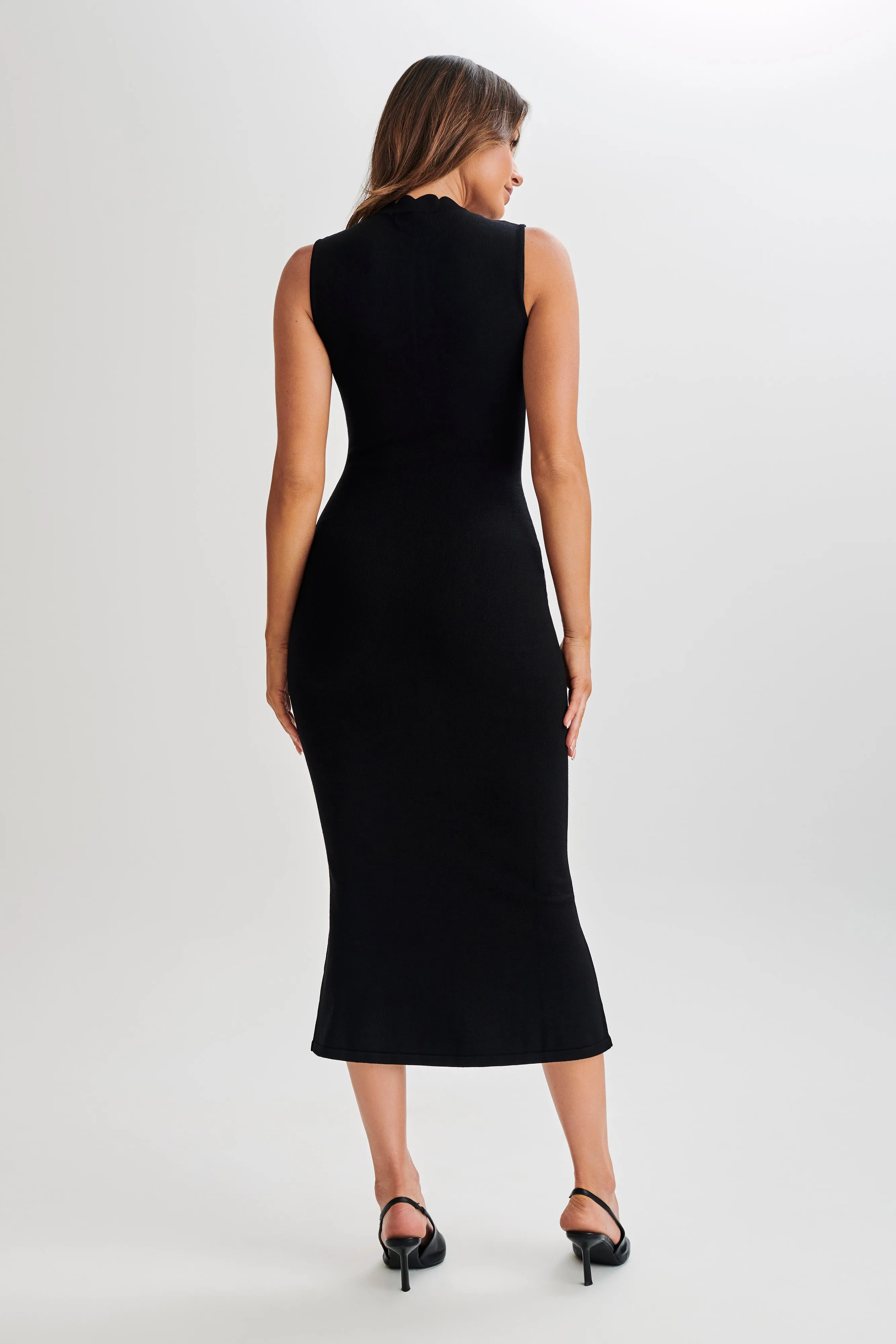 Korva Knit Midi Dress - Black