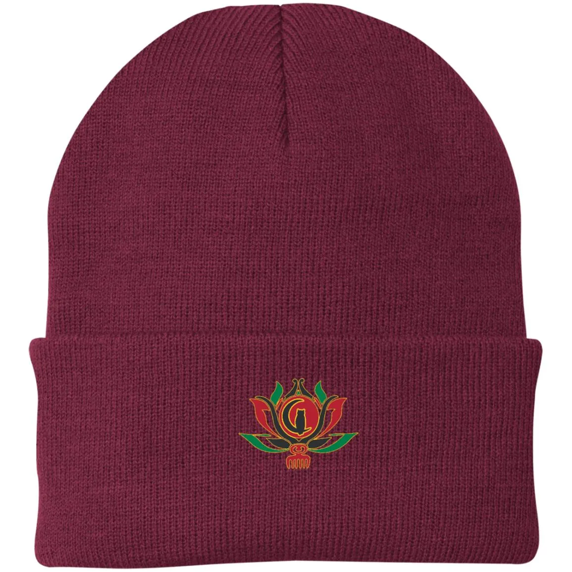 Kween Flower Knit Beanie Hat