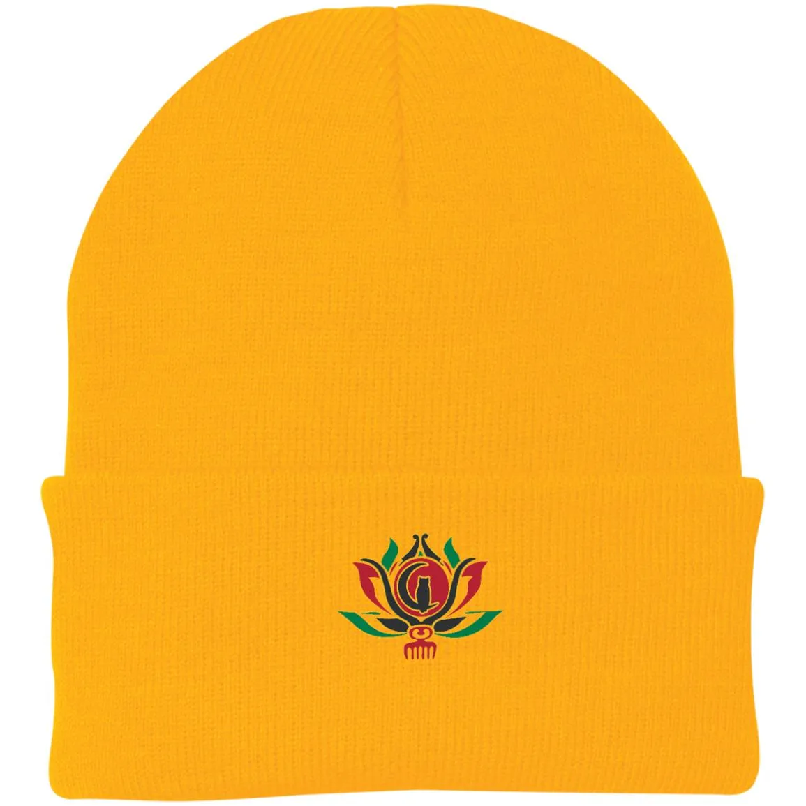 Kween Flower Knit Beanie Hat