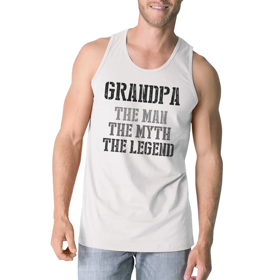 Legend Grandpa Mens Cute Funny Family Day Sleeveless Top Best Gift