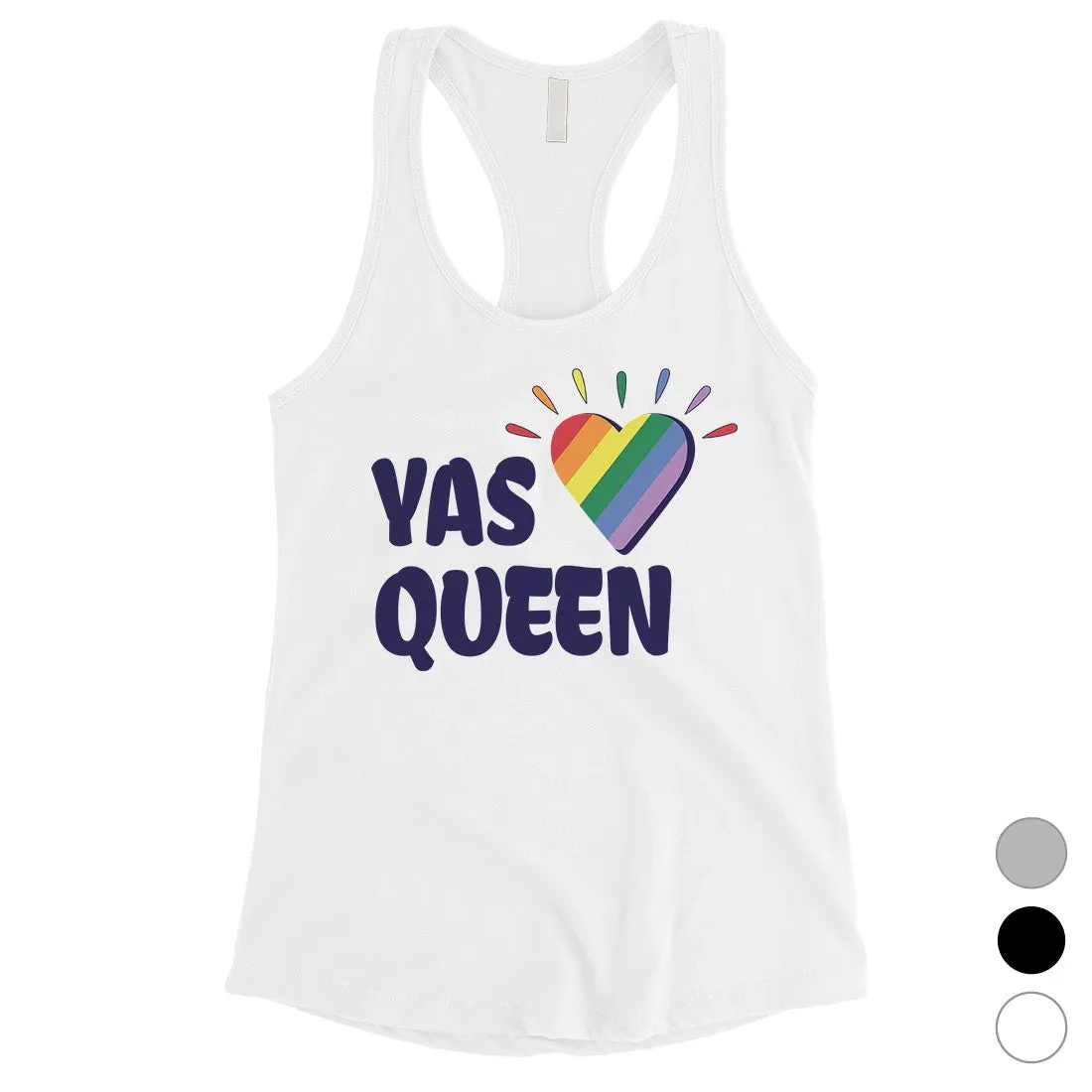 LGBT Yas Queen Rainbow Heart Womens Tank Top