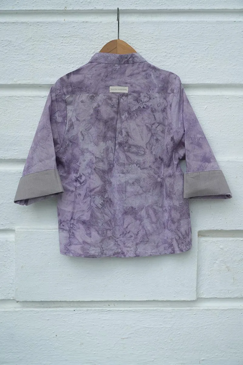 Lilac Breeze’ kids natural dyed long sleeve tie dye shirt/ jacket