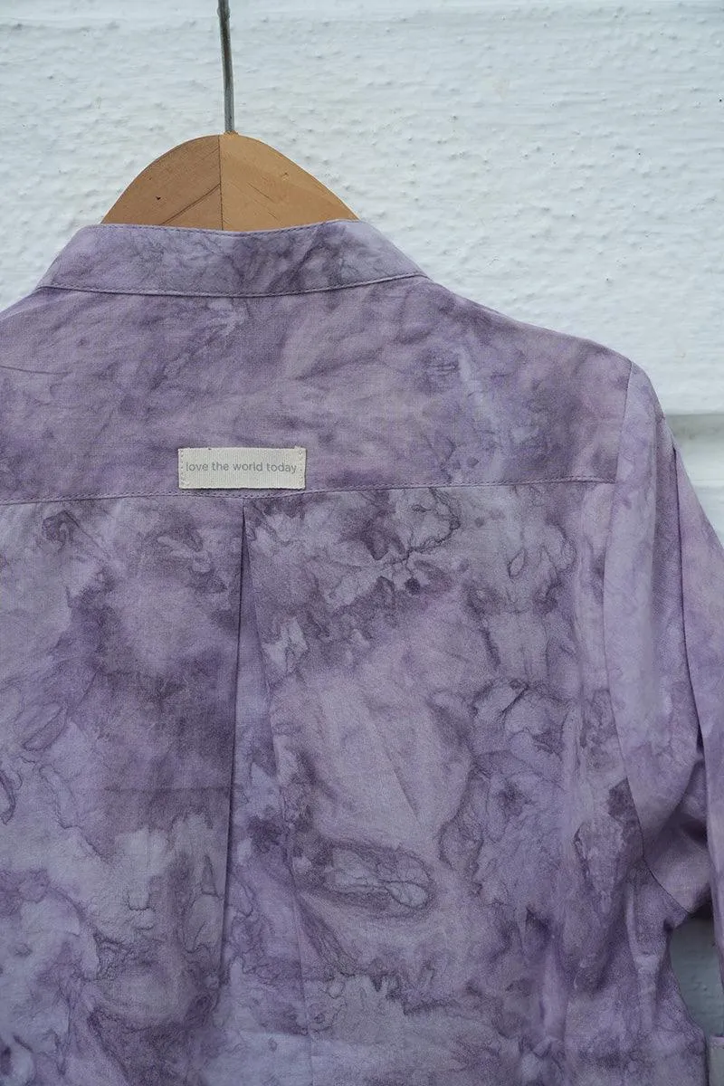 Lilac Breeze’ kids natural dyed long sleeve tie dye shirt/ jacket