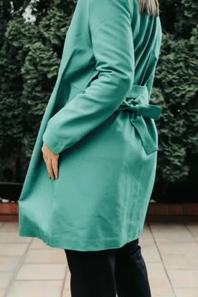 LONG BELTED JACKET WITH POCKETS