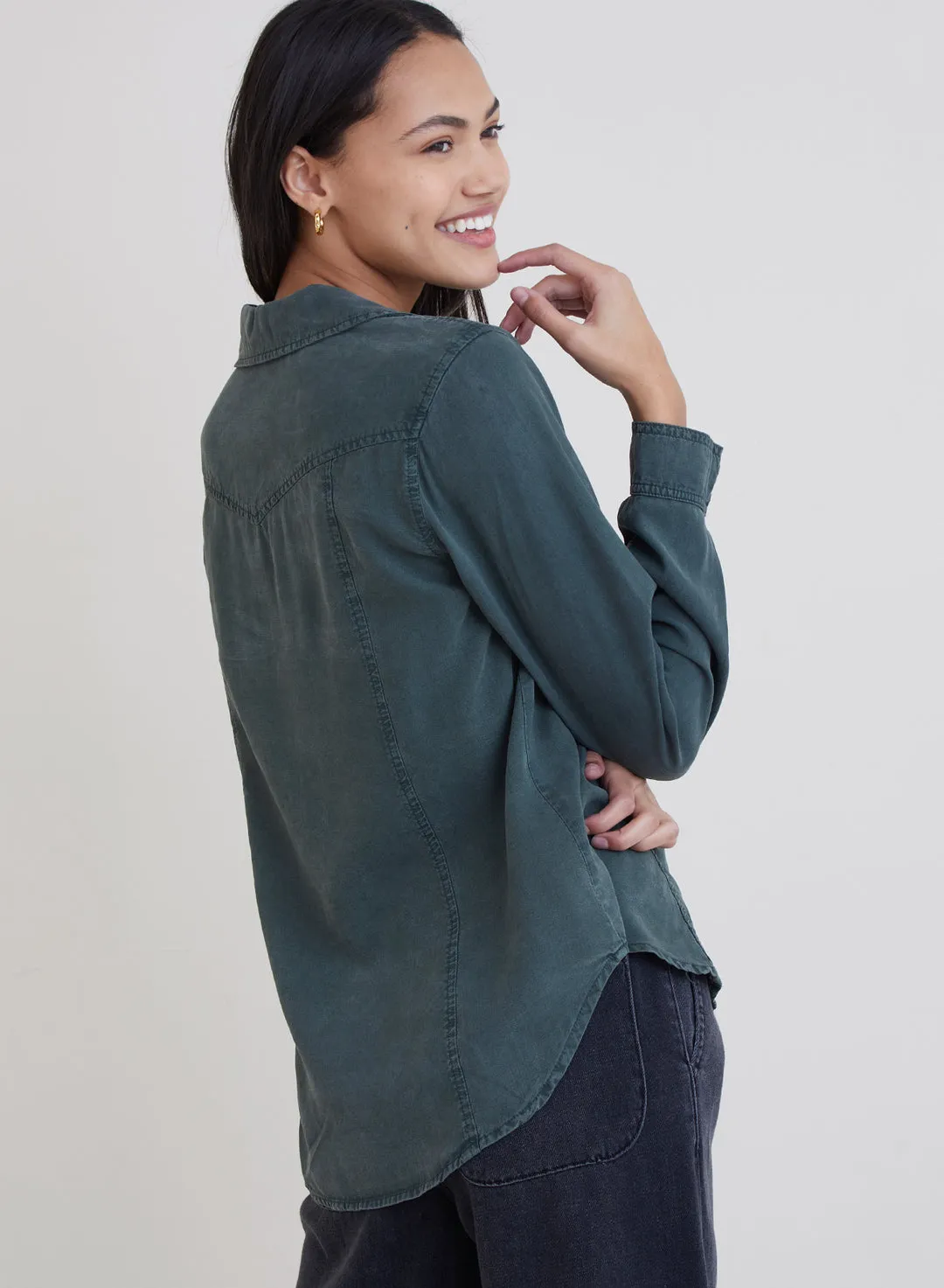 Long Sleeve Seamed Shirt