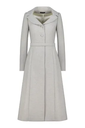 LOTUS GRAY WOOL-CASHMERE TWEED COAT DRESS