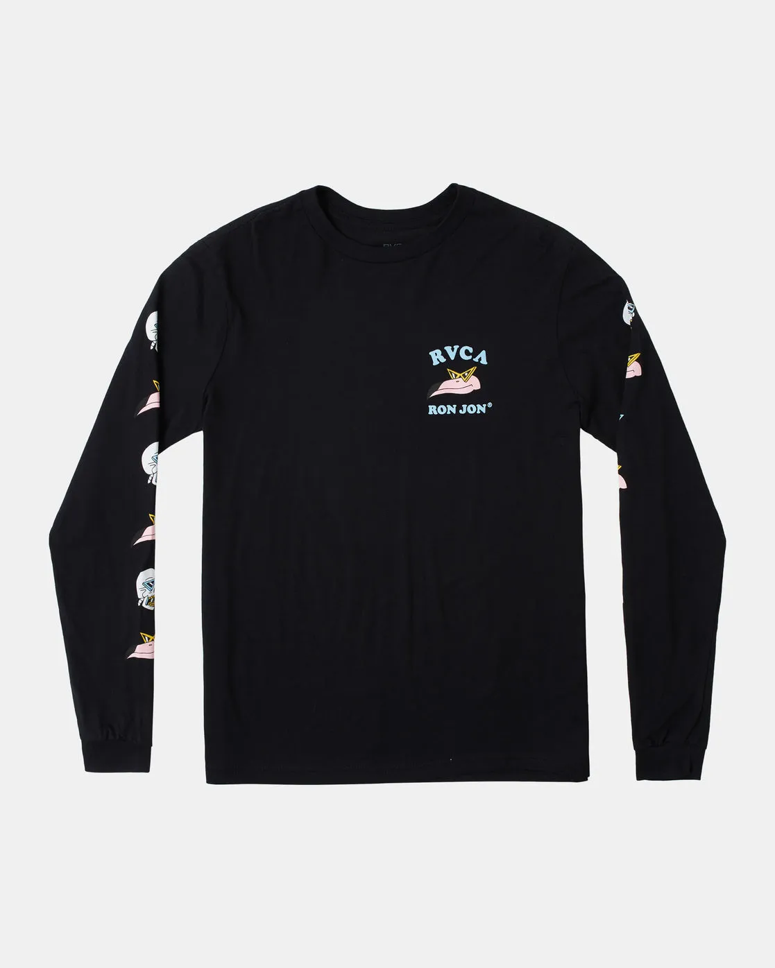 Luke P Flamingo Float Long Sleeve Tee - Black