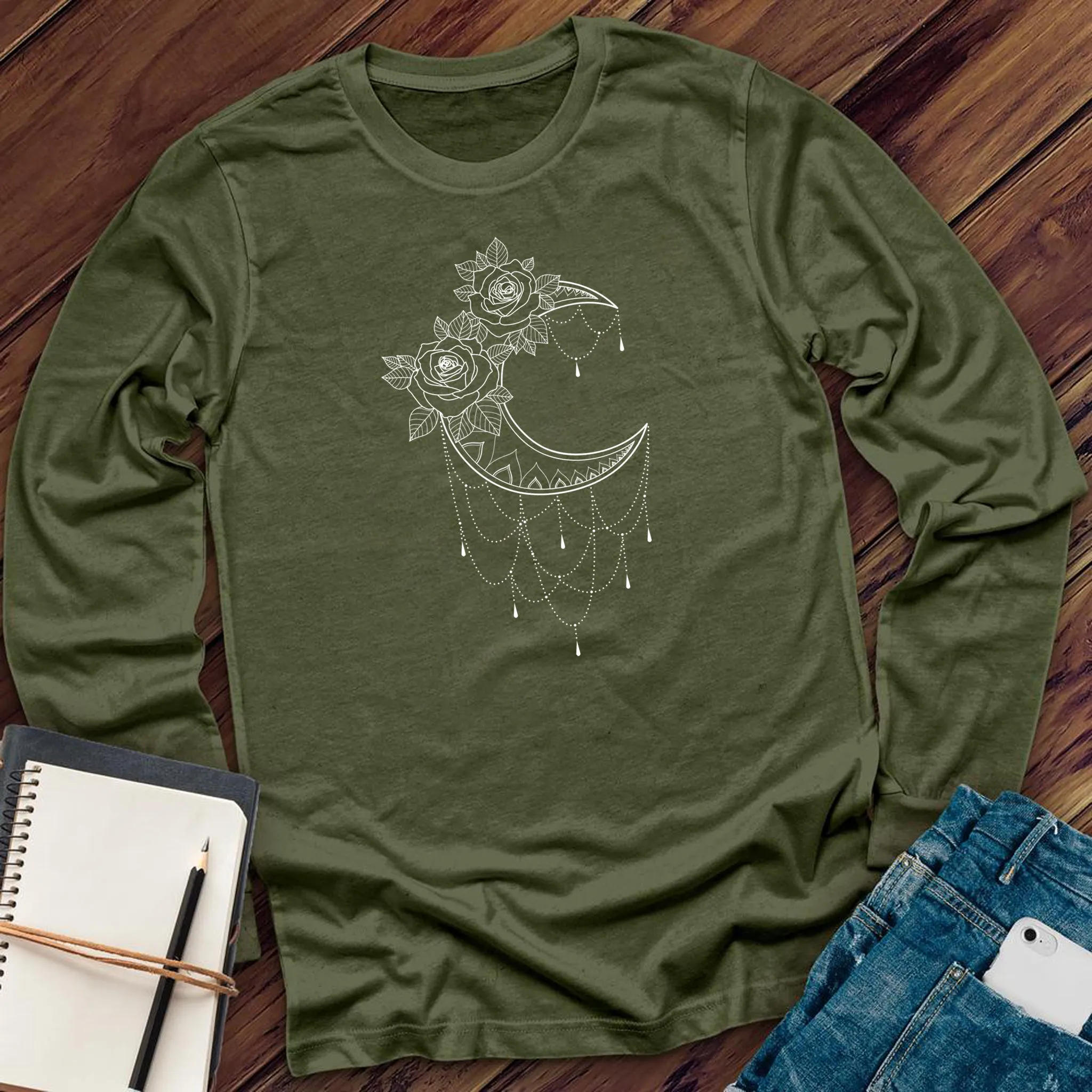 Mandala Moon Flower Long Sleeve