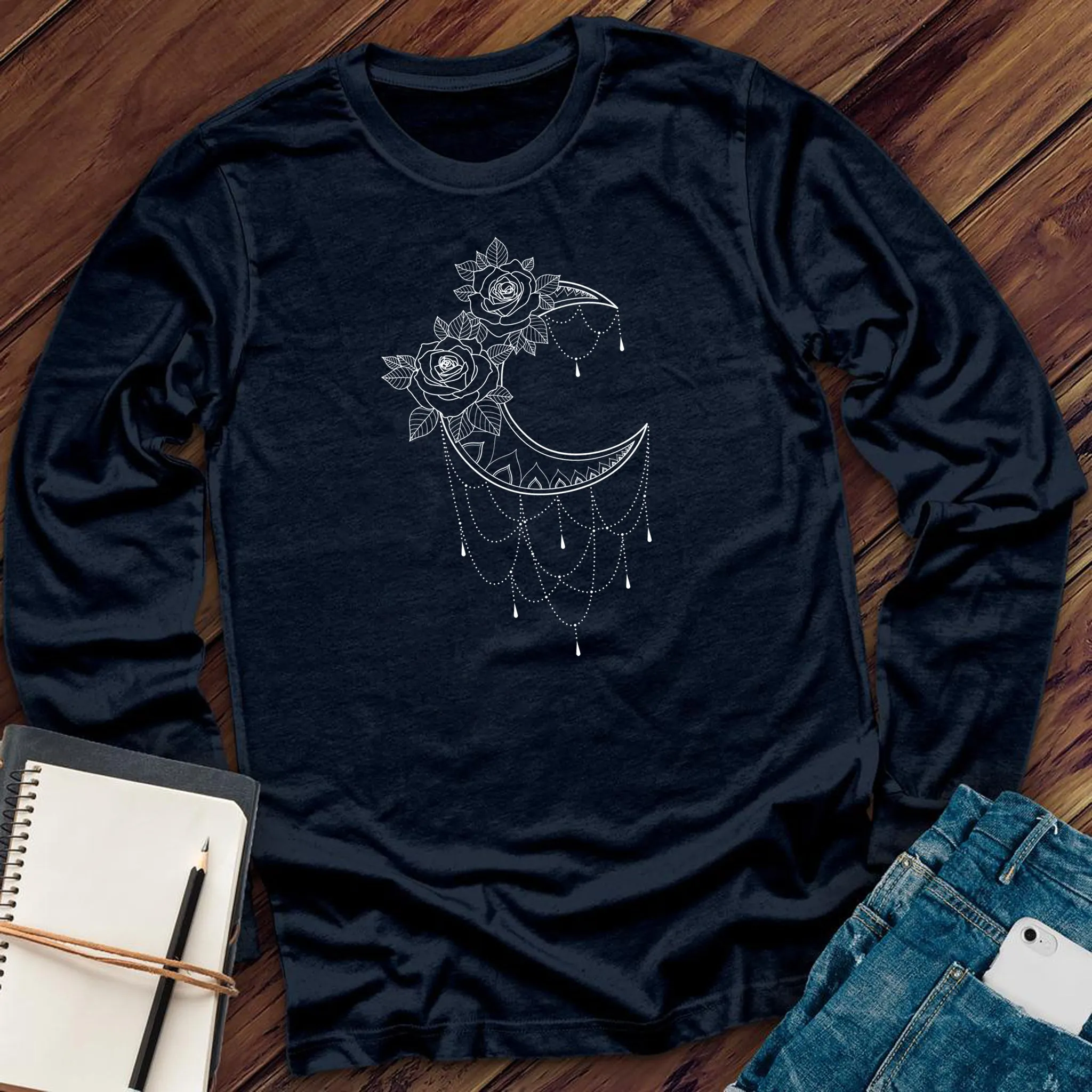 Mandala Moon Flower Long Sleeve