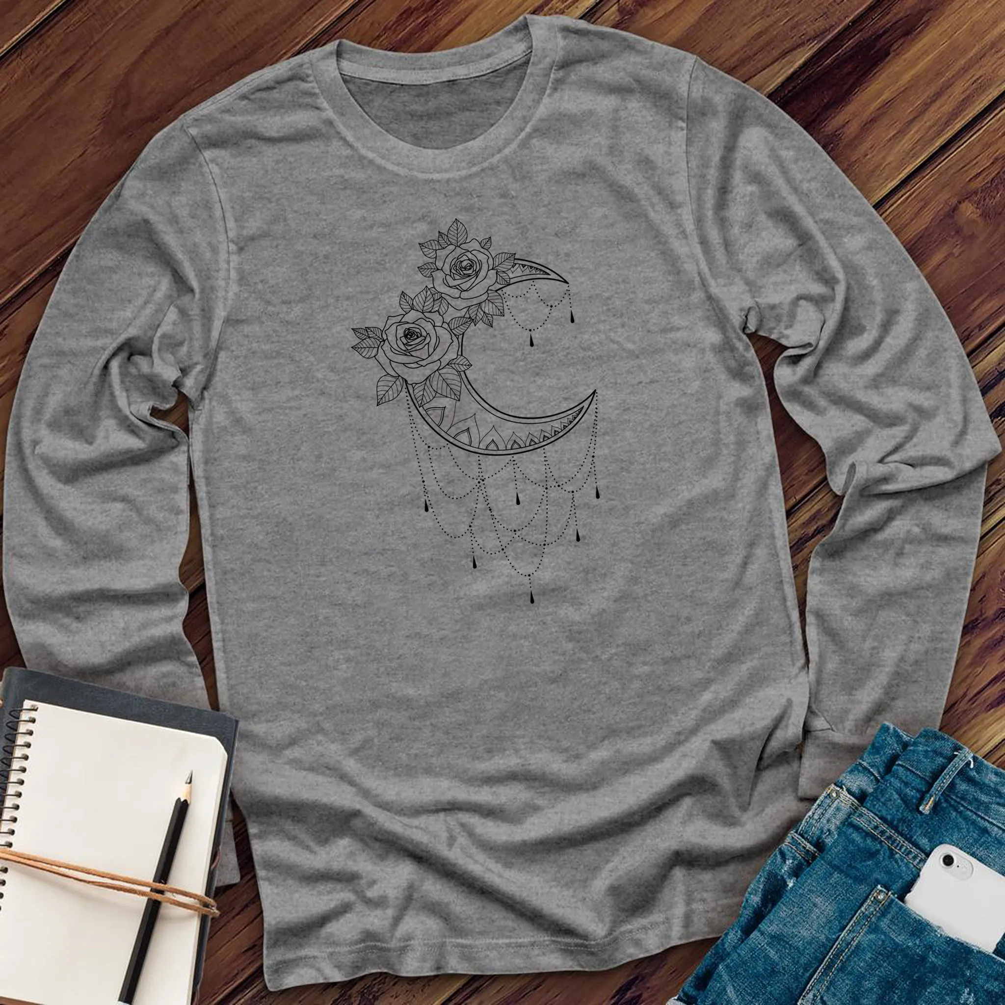 Mandala Moon Flower Long Sleeve