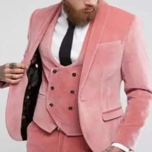 Men wear Custom Sim fit pink velvet