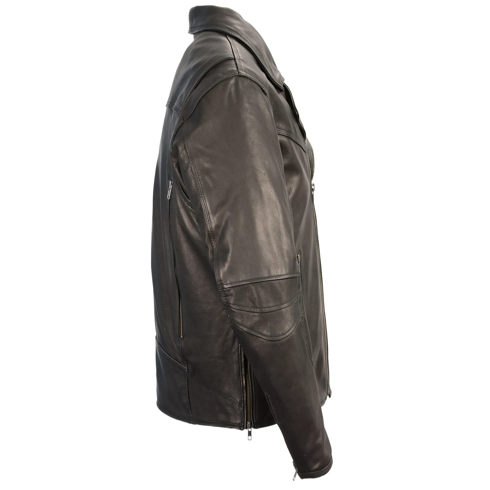 Men's Lightweight Triple Stitch Extra Long Beltless Biker Jacket